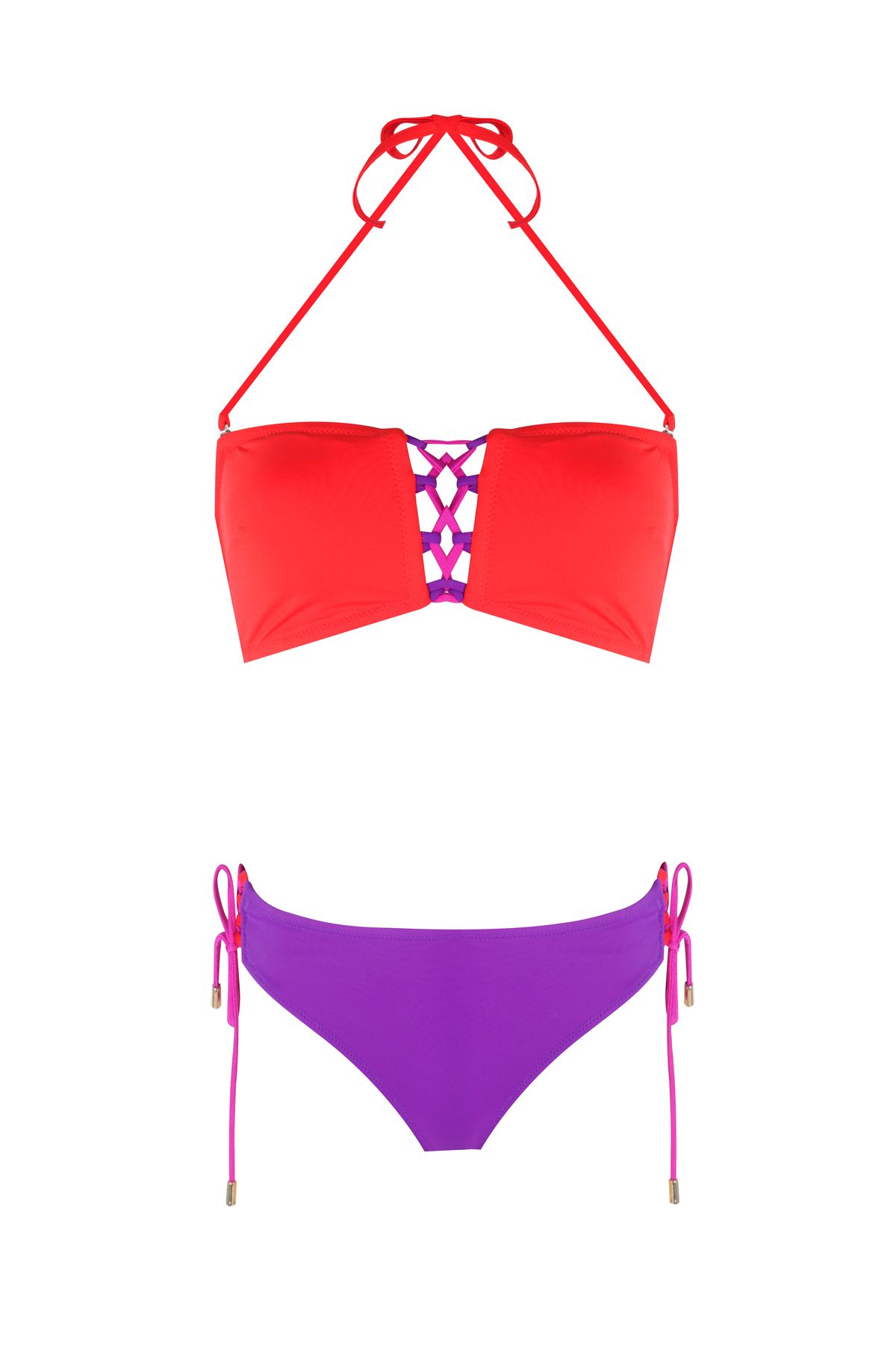 ZEKİ Renkli Straplez Bikini