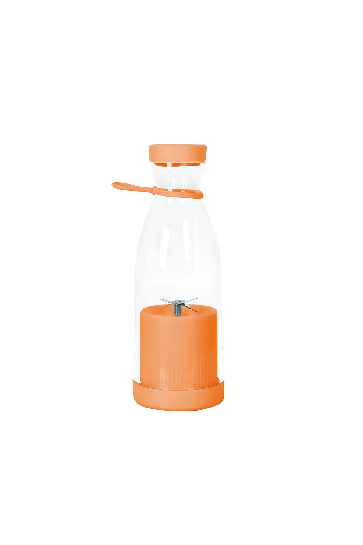 Genel Markalar Turuncu Taşınabilir 420 ml Kablosuz Bardaklı Meyve Sıkacağı Smoothie El Blender- FC370 Katı Meyve S