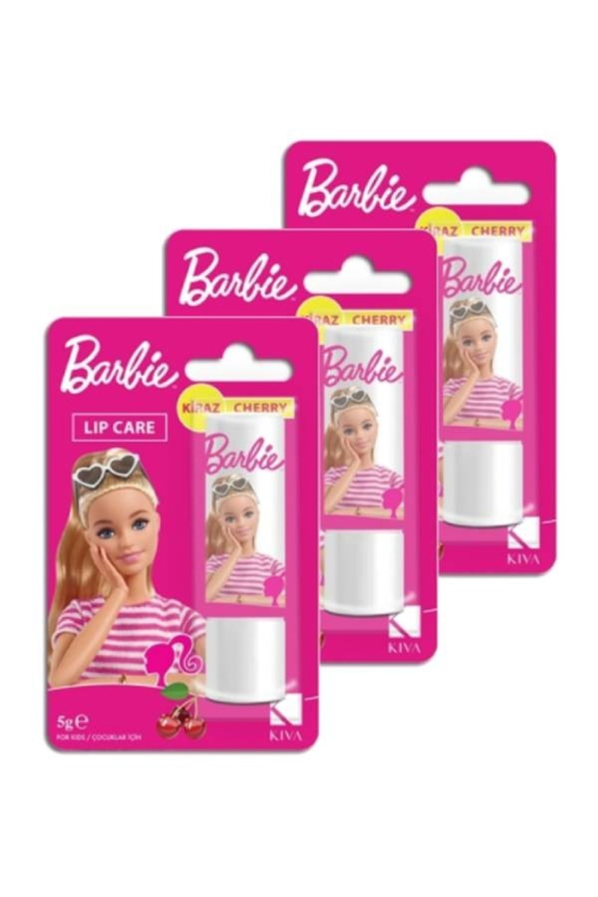 Kiva Barbie Kiraz Aromalı Dudak Koruyucu Lipcare 5 Gr (3 Adet)