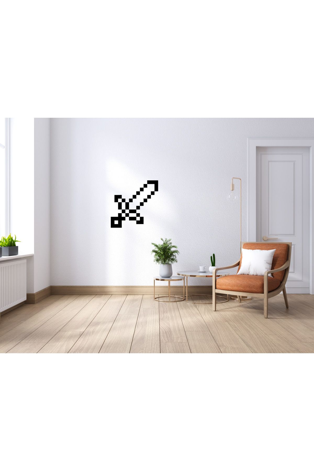 MATRUŞKA REKLAM MineCraft Kılıç Tek Renk Duvar ve Bütün Zeminler Yapışkanlı Sticker Etiket
