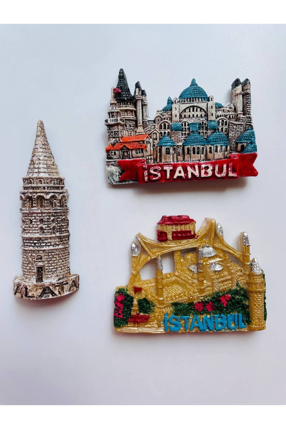 GALATA GIFT İstanbul Temalı Buzdolabı Magneti, 3'lü Magnet Seti, Galata Kulesi, Boğaz Köprüsü