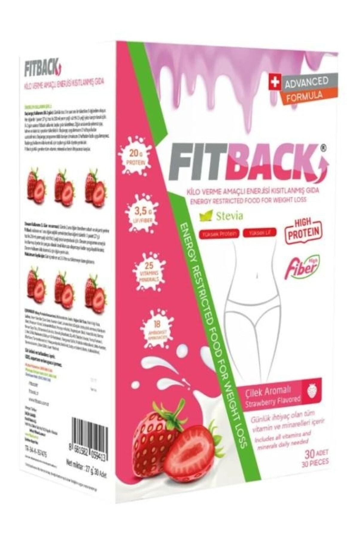 Fitback Çilek Aromalı | Kilo Kontrol Amaçlı Gıda 30 Öğün
