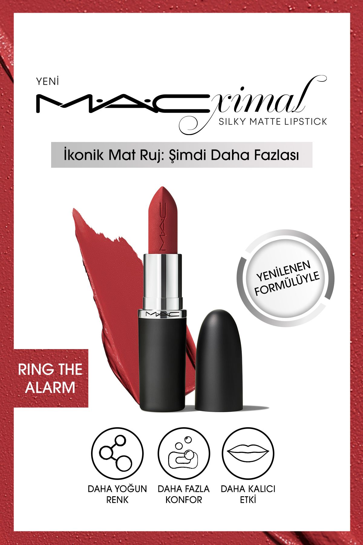 Mac FLAT LIP LOOK, LİPSTİCK PROVİDİNG INTENSE COLOR - RİNG THE ALARM DEMBA1064