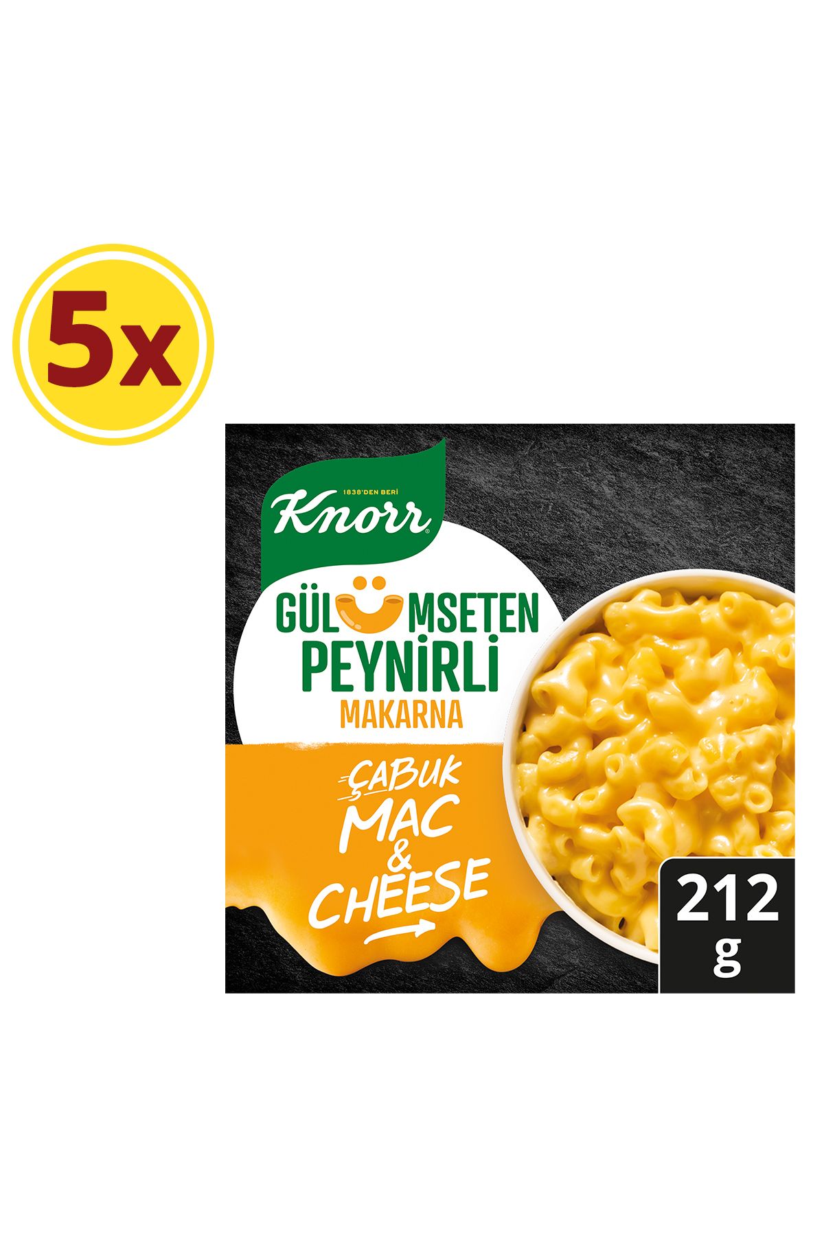 Knorr Çabuk Makarna Mac And Chesee Gülümseten Peynirli, 212 G X5