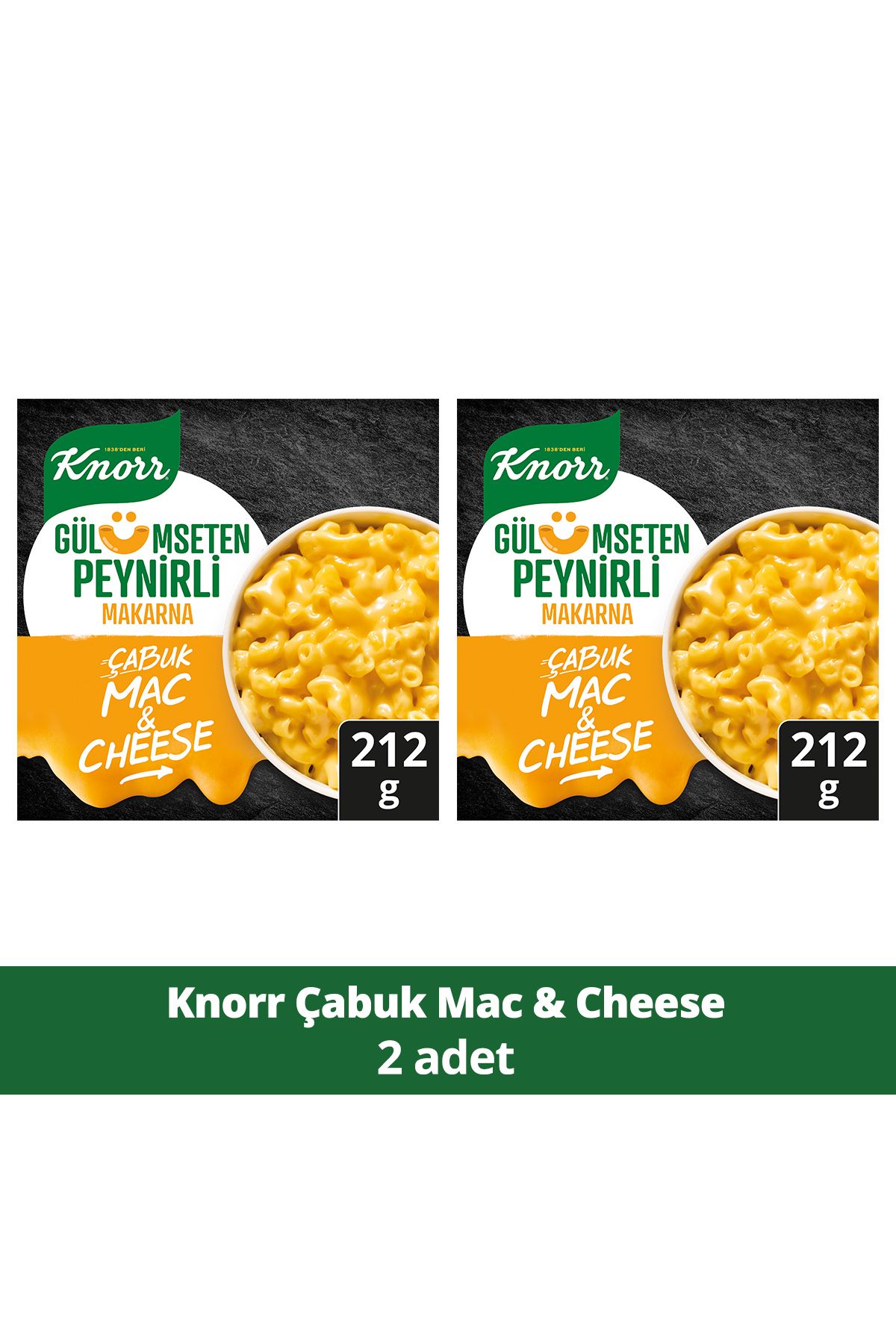 Knorr Çabuk Makarna Mac And Cheese Gülümseten Peynirli 212 gr 2 Adet