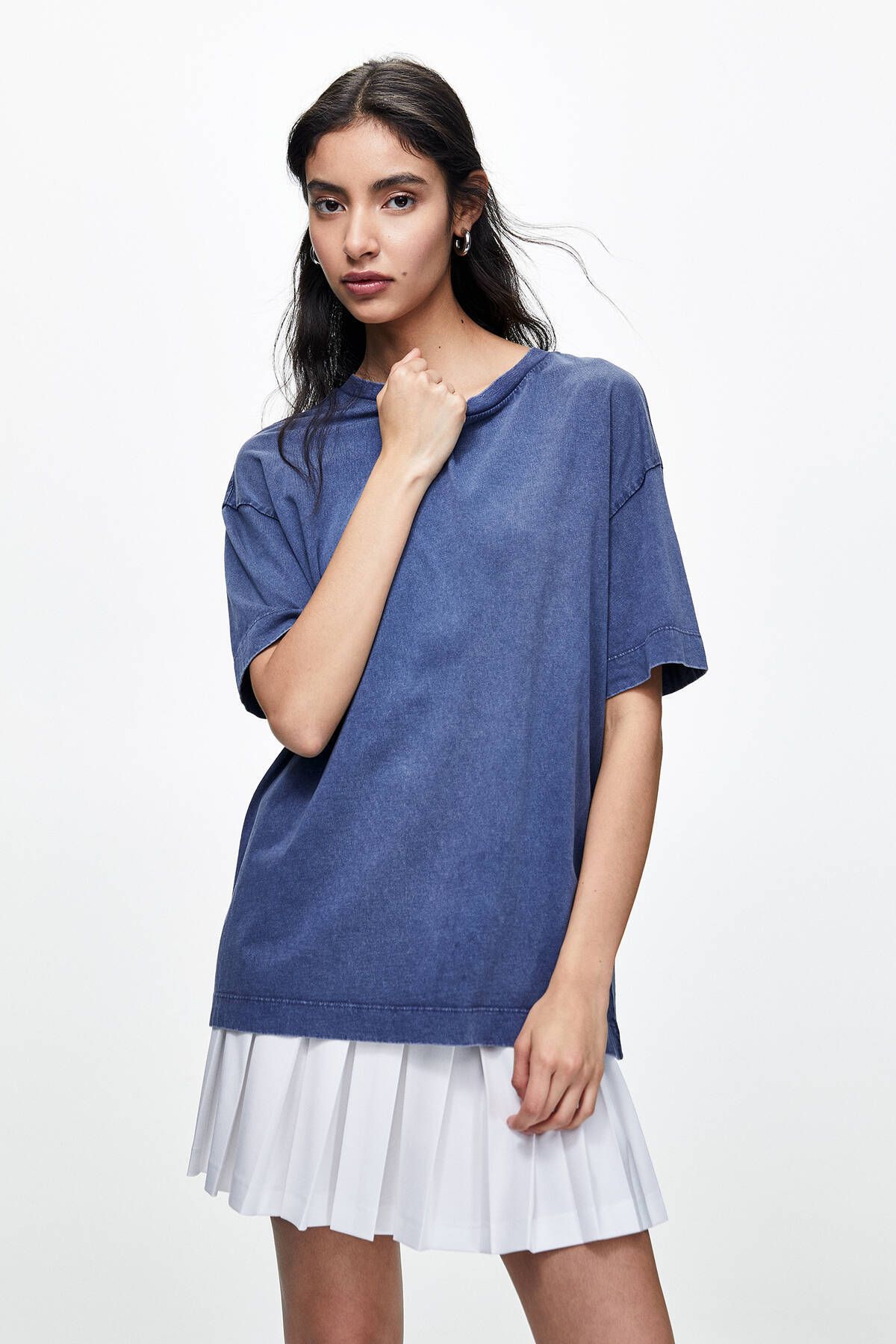 Pull & Bear Basic kısa kollu oversize t-shirt