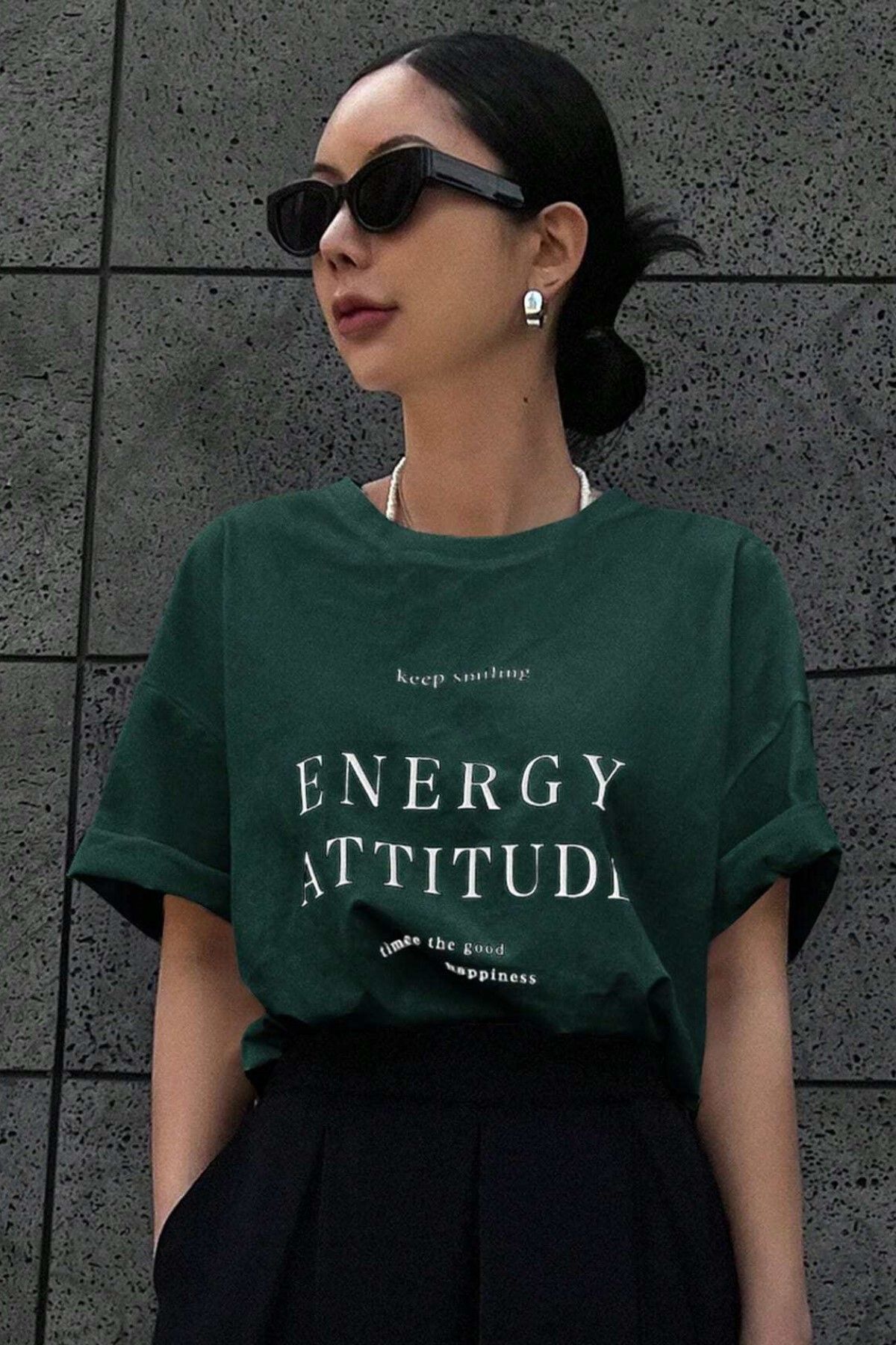 MODAGEN Kadın Energy Baskılı Oversize T-Shirt