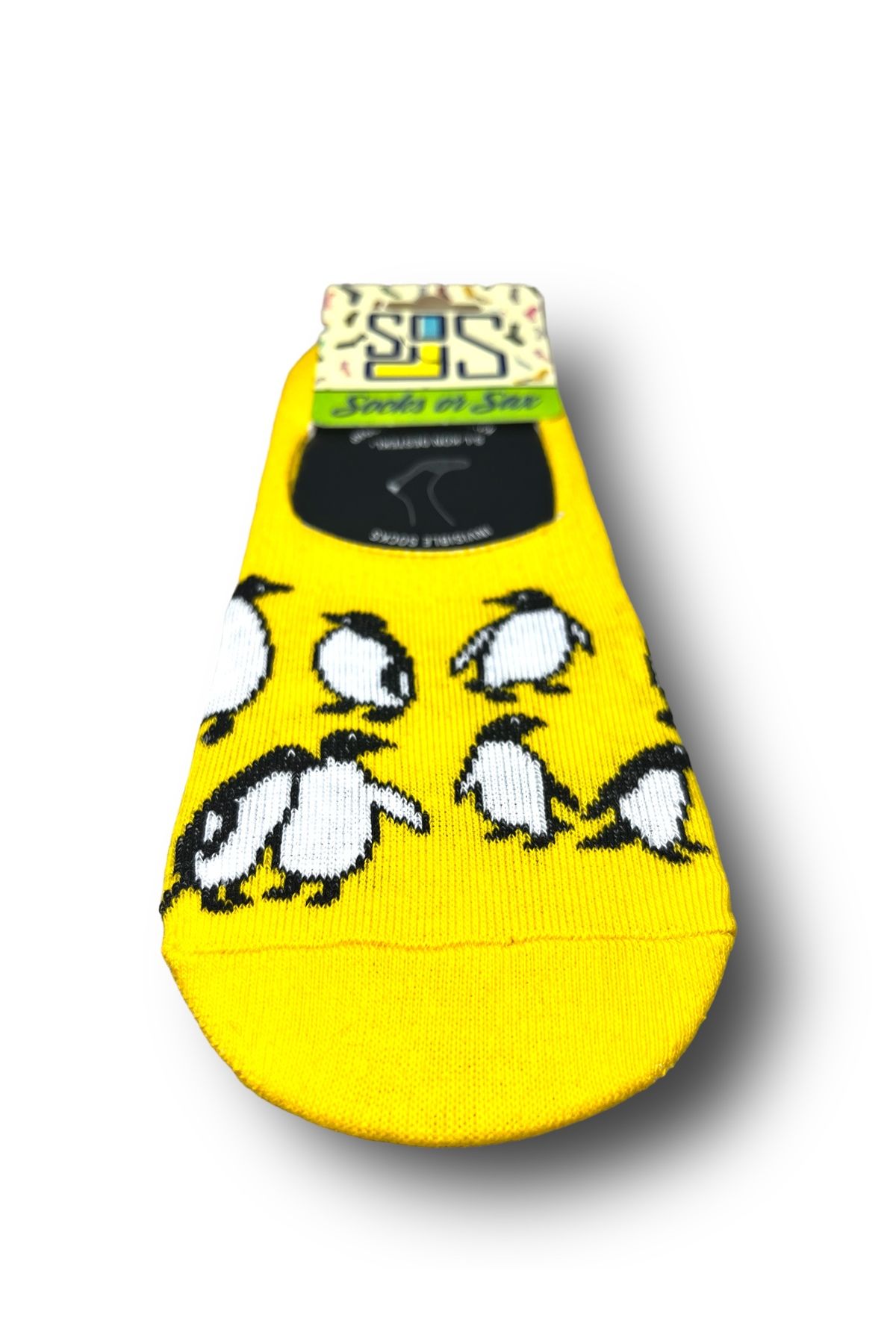 SOS ÇORAP Sarı Penguen Desenli Babet Renkli Parfümlü Çorap