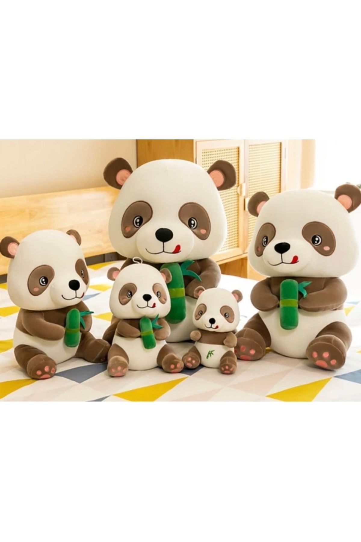 BC Bambu panda elinde bambu tutan panda 40 cm peluş panda  hediyelik sevgiliye hediye