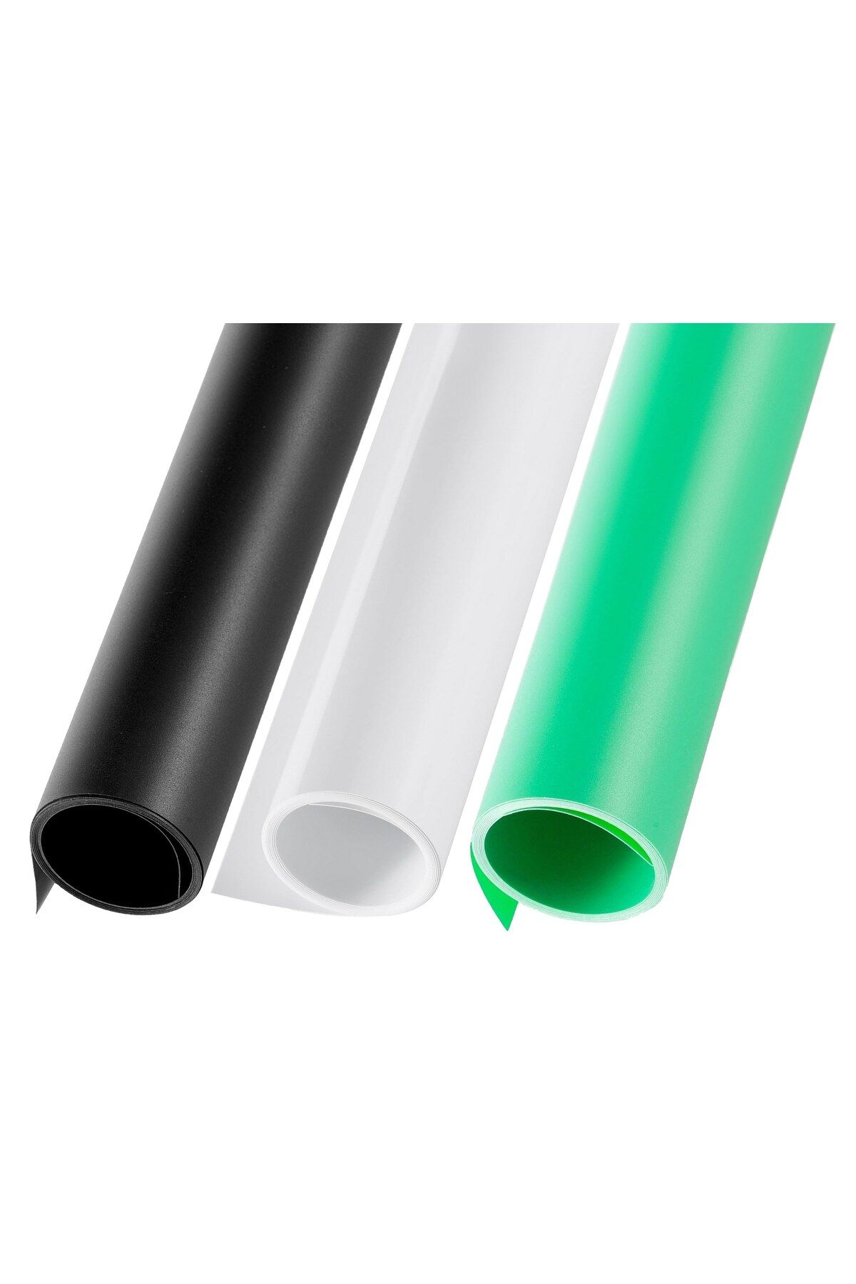 Tianya Çift Taraflı 60x130cm Beyaz , Siyah ve Yeşil PVC Zemin ve Fotograf Çekim Fonu Ürün Yemek Stüdyo vb.