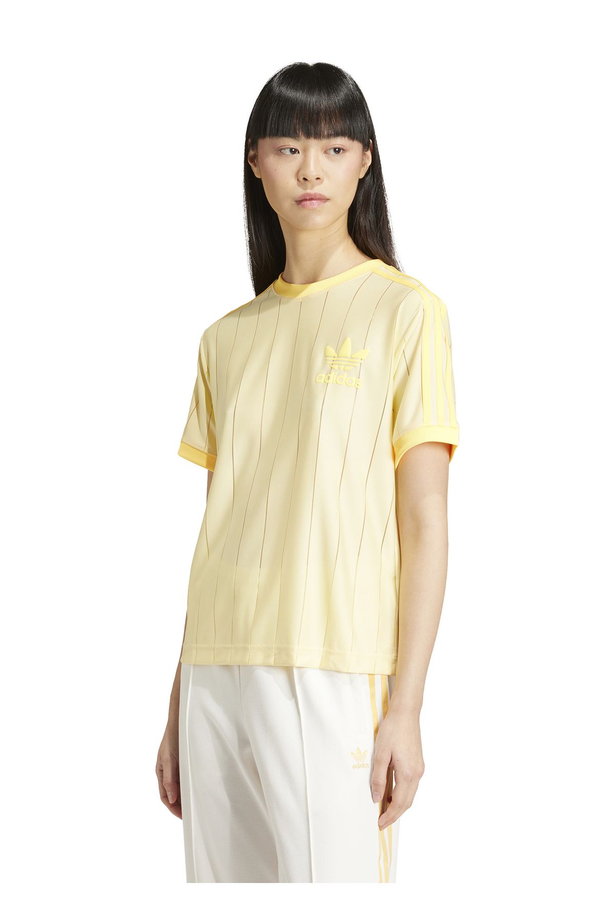 adidas Sarı Kadın Yuvarlak Yaka T-Shirt IT9869 3