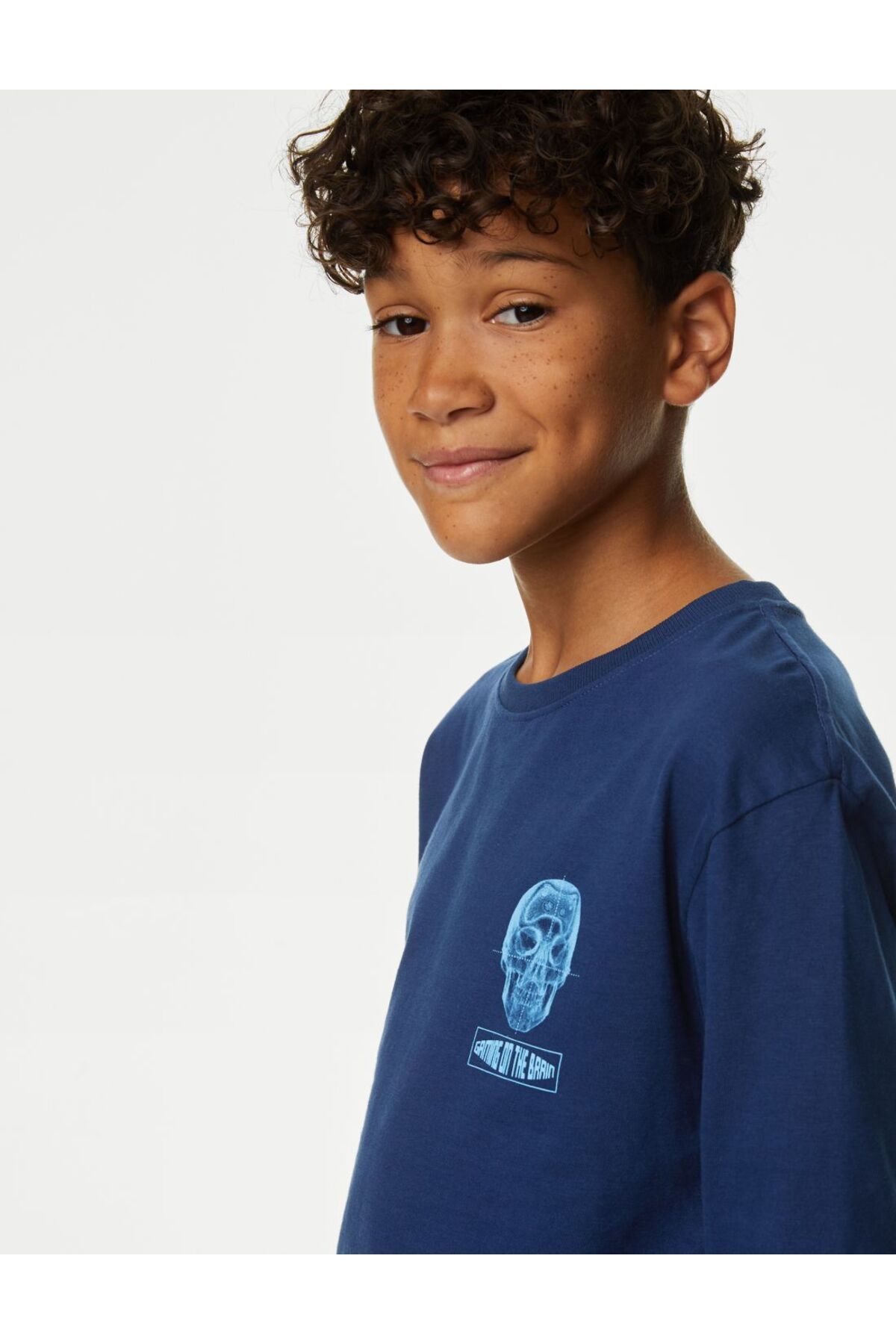 Marks & Spencer Saf Pamuklu Uzun Kollu T-Shirt (6-16 Yaş)