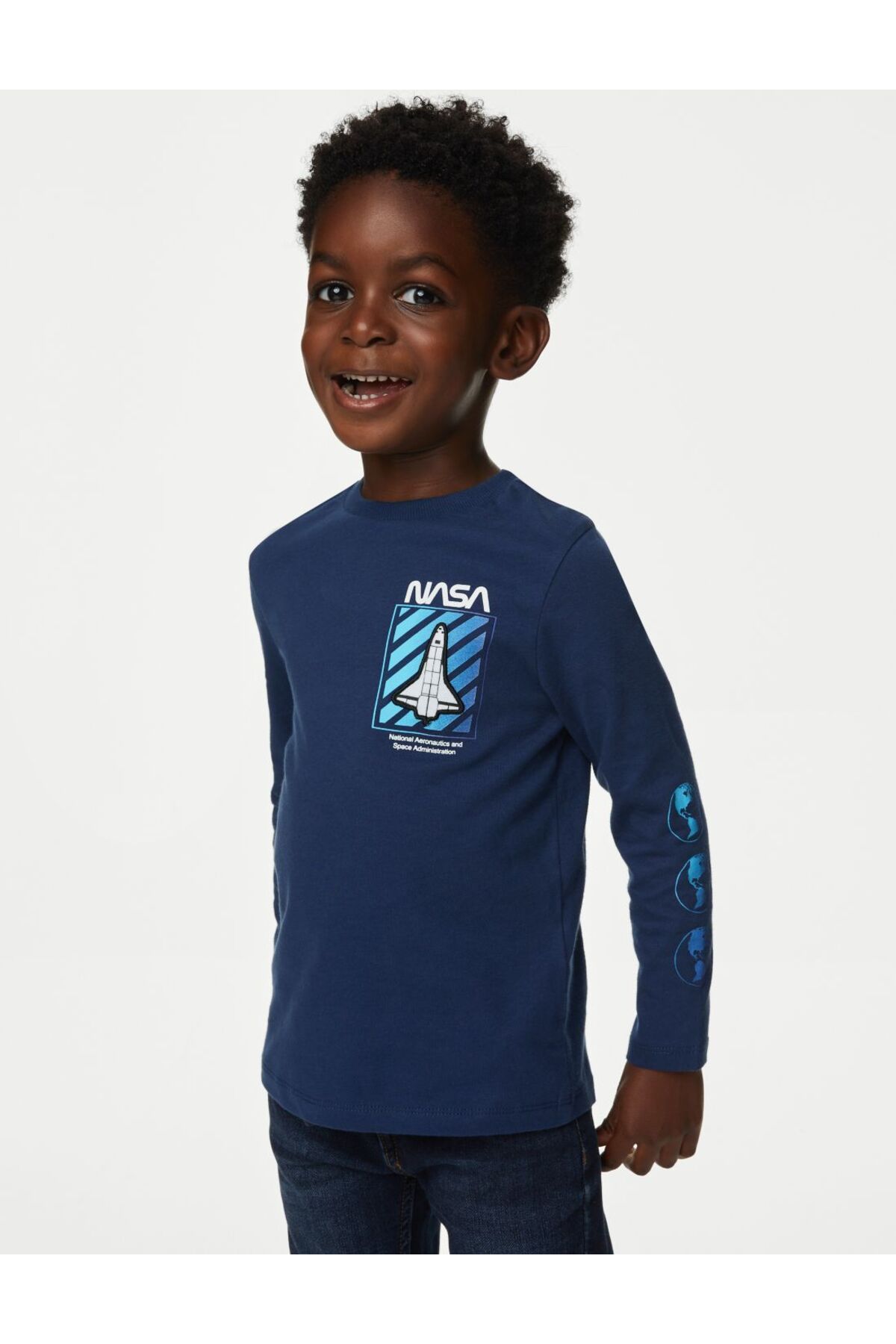 Marks & Spencer Uzun Kollu NASA™ T-Shirt (2-7 Yaş)