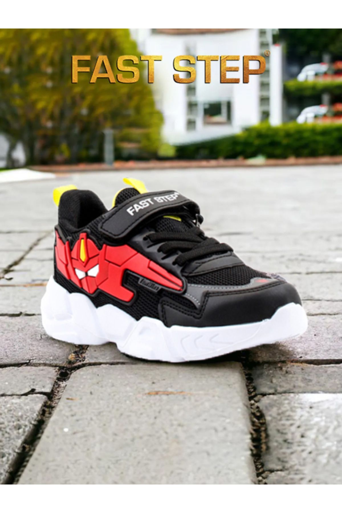 Fast Step Çocuk Spor Ayakkabı Anatomik Taban Hafif Sneaker Ayakkabı Siyah Kırmızı 615xca023