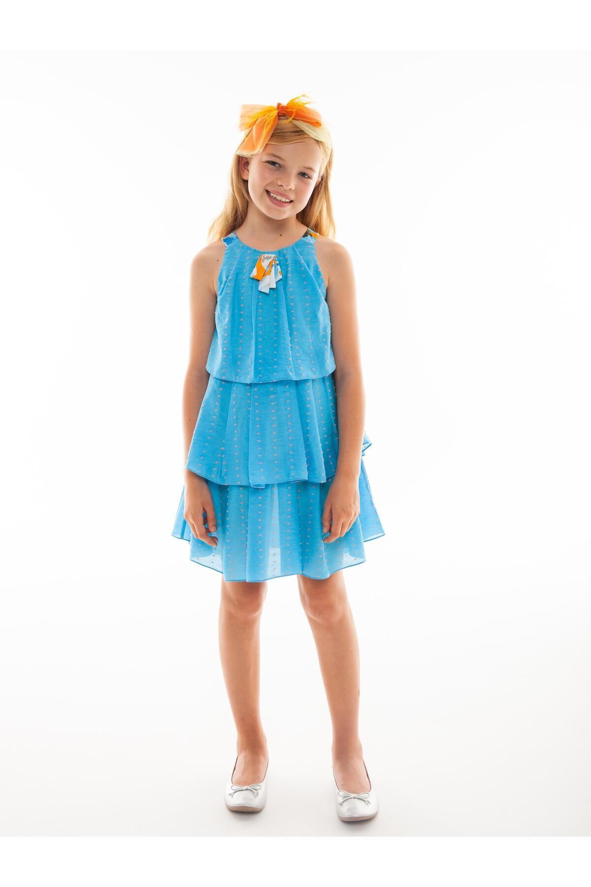 Lia Lea BG Store Kız Çocuk Mavi Elbise