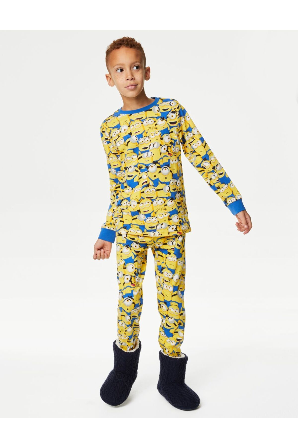 Marks & Spencer Saf Pamuklu Minions™ Pijama Takımı (3-16 Yaş)