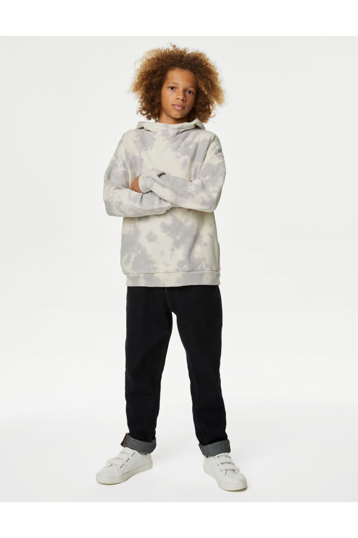 Marks & Spencer Saf Pamuklu Kapüşonlu Sweatshirt (6-16 Yaş)