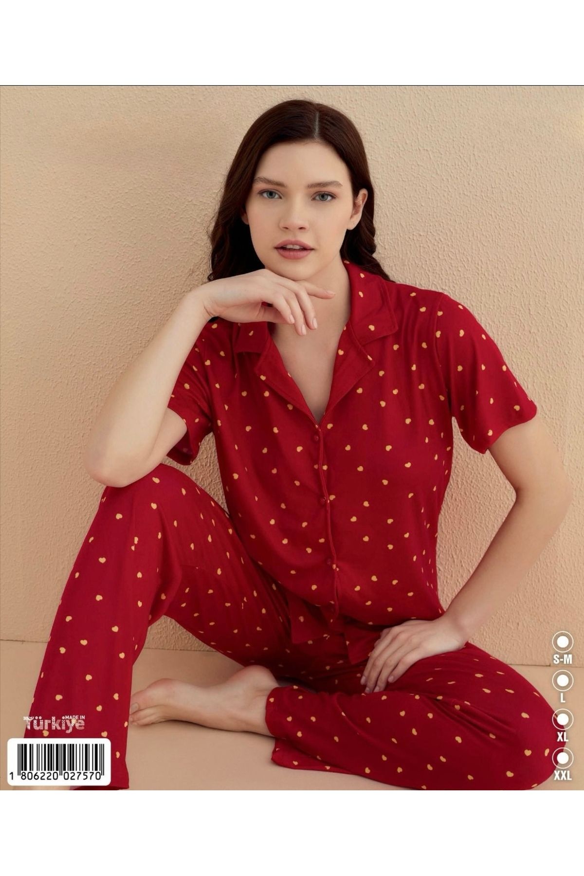 İpek Önden Düğmeli Pijama Takımı