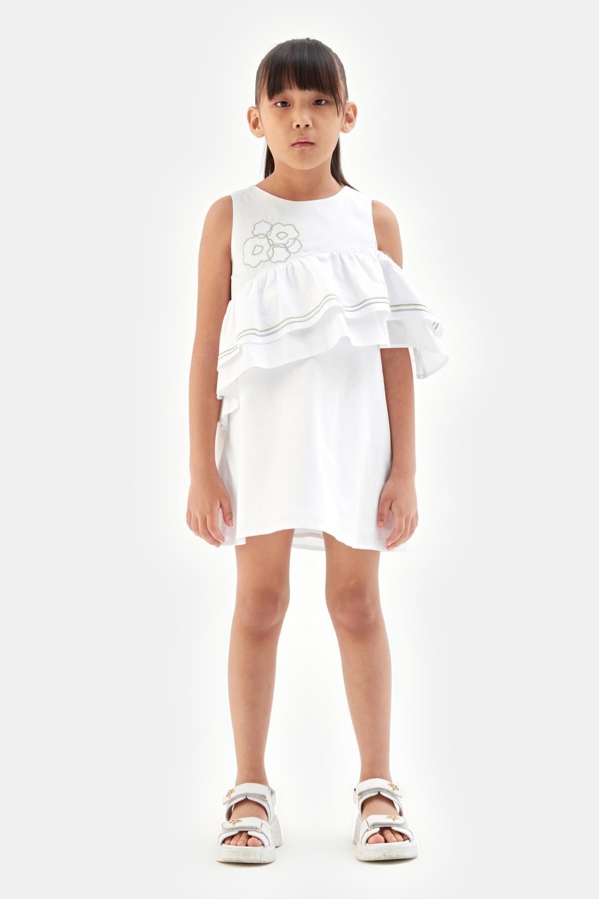 Tyess Bg Store Kız Çocuk Beyaz Elbise 23ss1tj4919