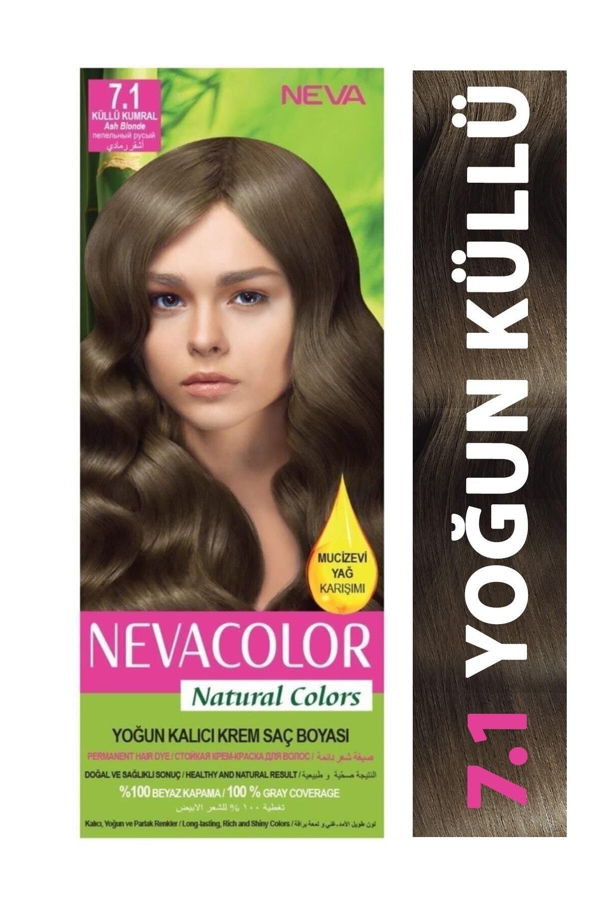 Neva Color Nevacolor Natural Colors 7.1 Küllü Kumral - Kalıcı Krem Saç Boyası Seti