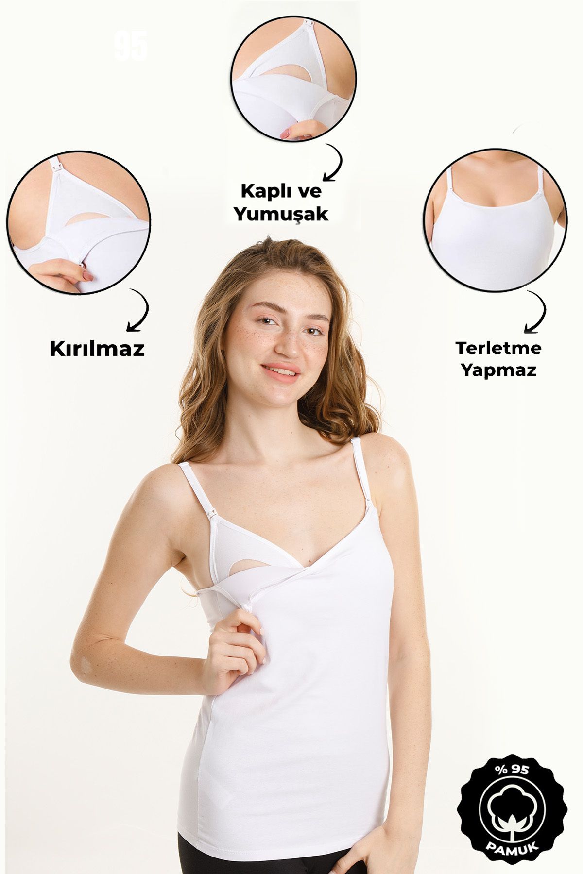 PAR LINGERIE HAMİLE EMZİRME ATLETİ KAPLI BEYAZ