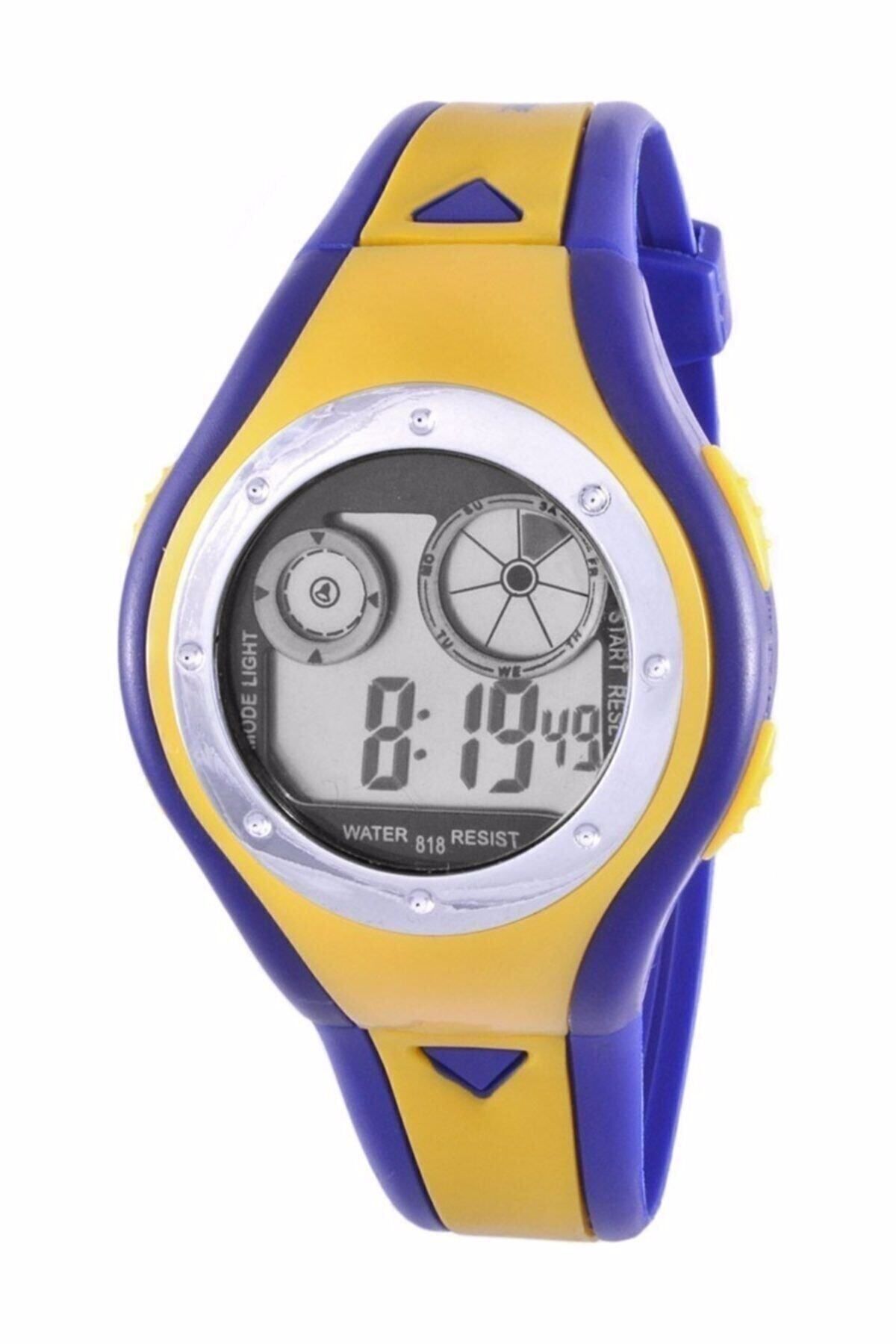 ZAVİRA Sarı Lacivert Taraftar Dijital Spor Çocuk Kol Saati Alarm Kronometre