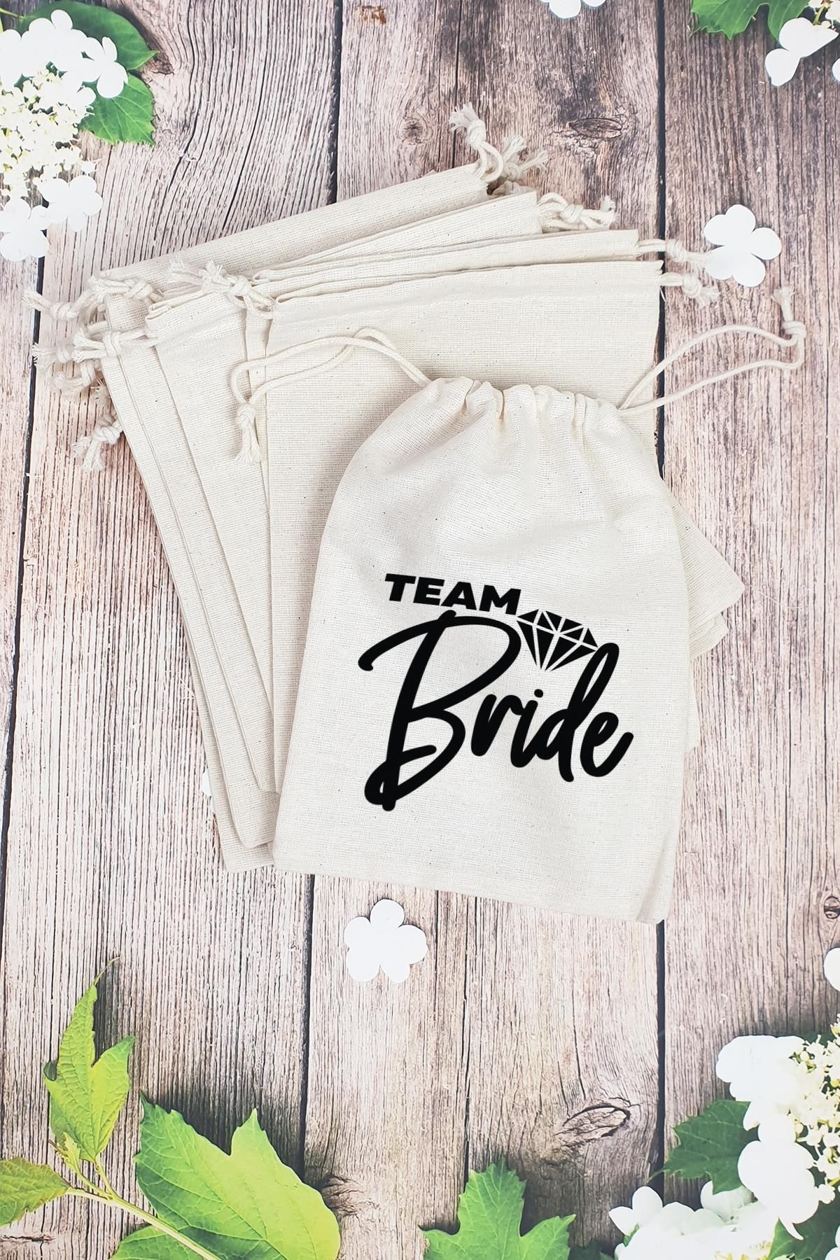 PEKSHOP Team Bride Gelin - Nedime Hediye Kesesi - 10 Adet