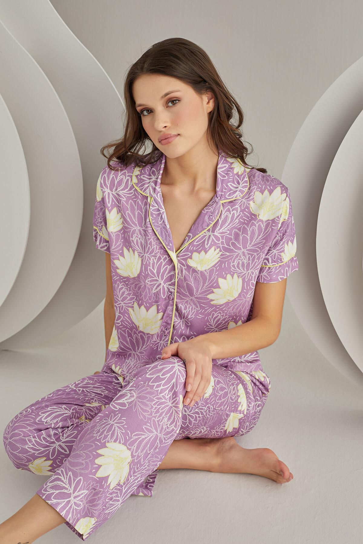 Nbb Çiçek Desenli Gömlek Pijama