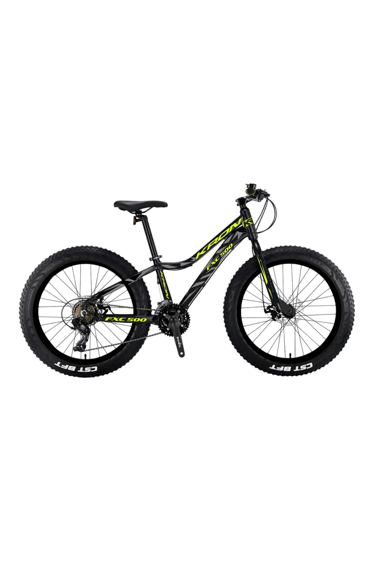 Kron FXC 500 - 24" MTB - 13" - 21 Vites - M.DISC - Mat Siyah-Neon Sarı/Gri