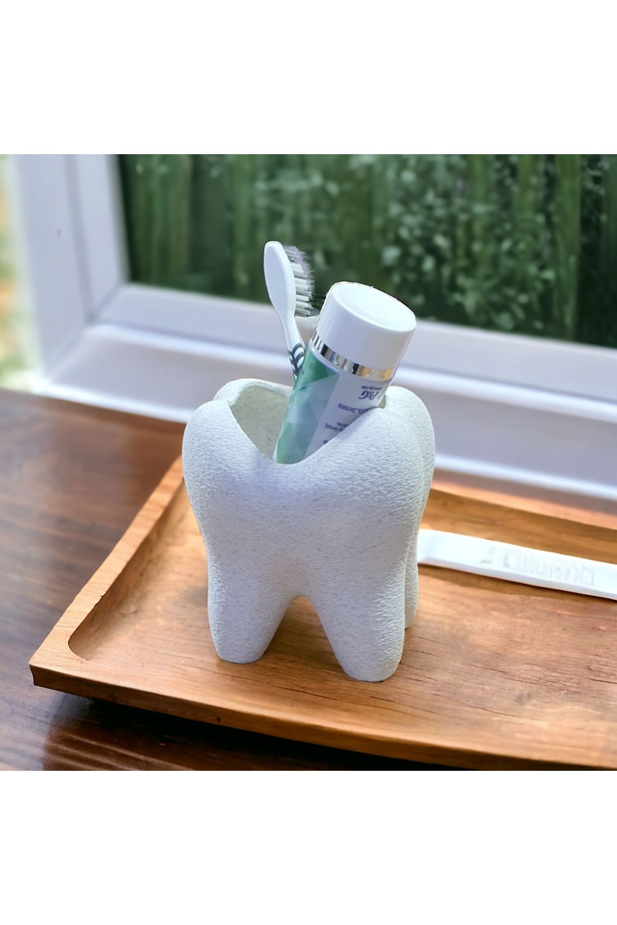 Maflen Tarz Diş Şeklinde Diş Fırçalık ( Artık Daha Büyük)