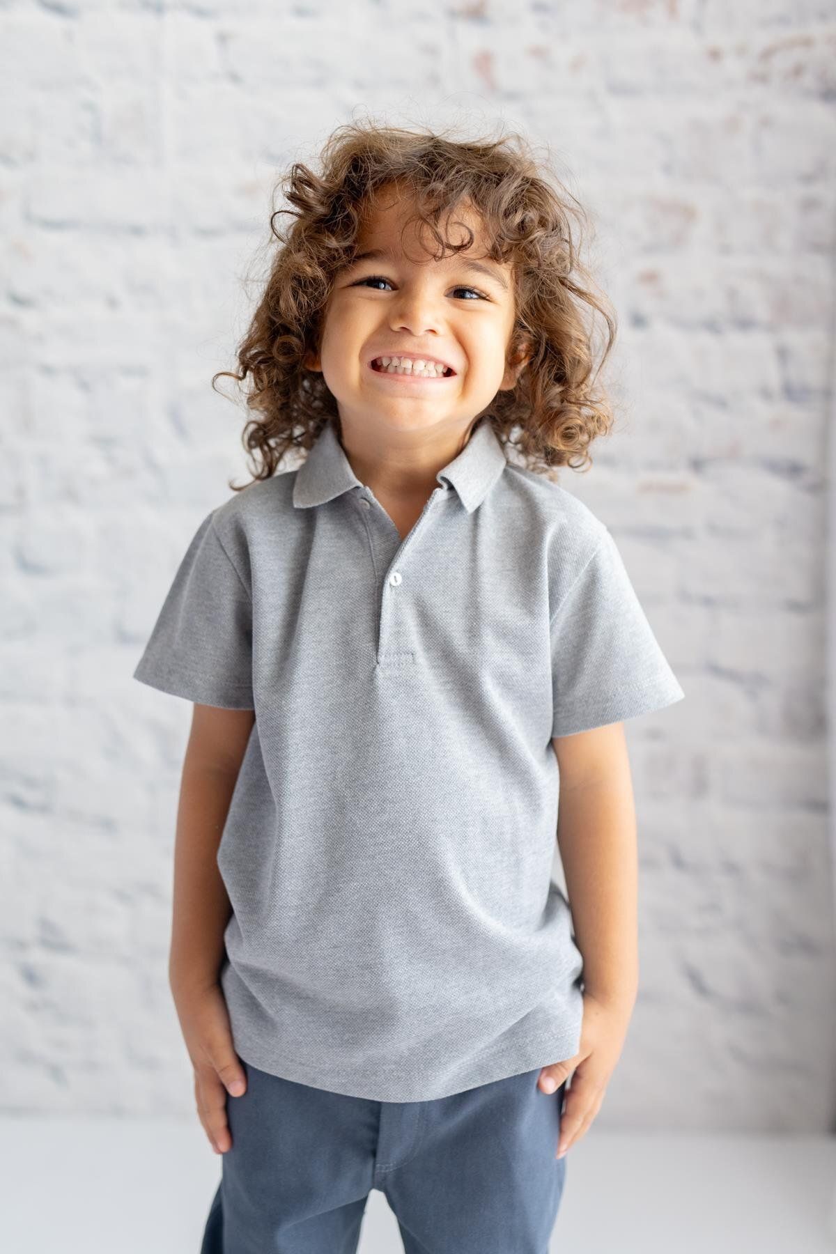 Zeyland Unisex Çocuk Polo Yaka Kısa Kol T-shirt