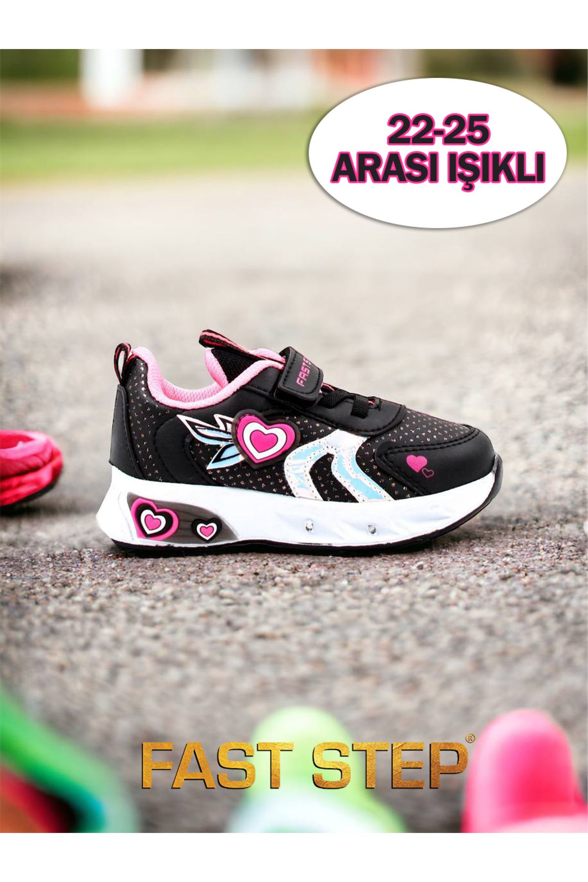 Fast Step Unisex Bebek Günlük Hafif Rahat Esnek Işıklı Cırt Cırtlı Sneaker Spor Ayakkabı 461ba204