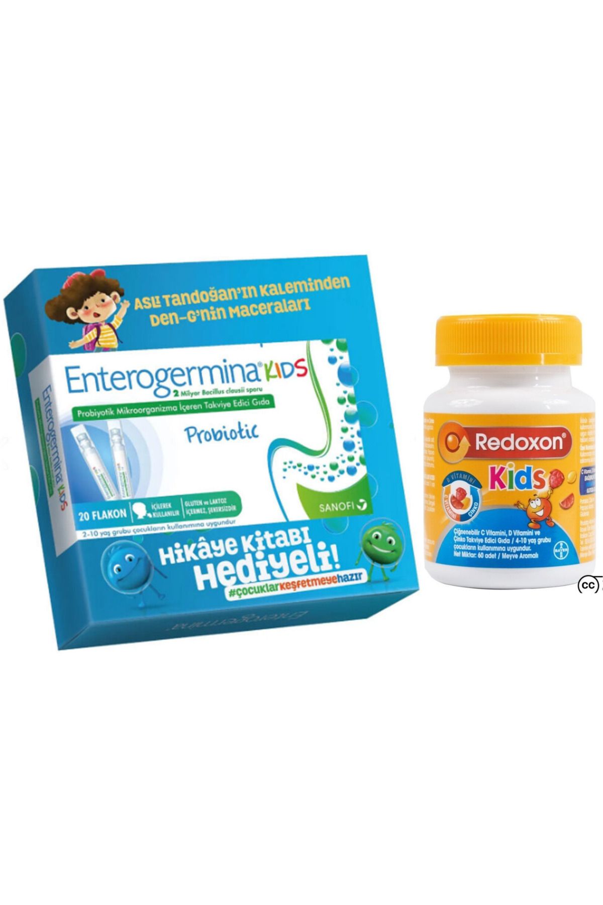 Enterogermina Kids Probiyotik 20 Flakon + Hikaye Kitabı + Redoxon Kids 60 Tablet