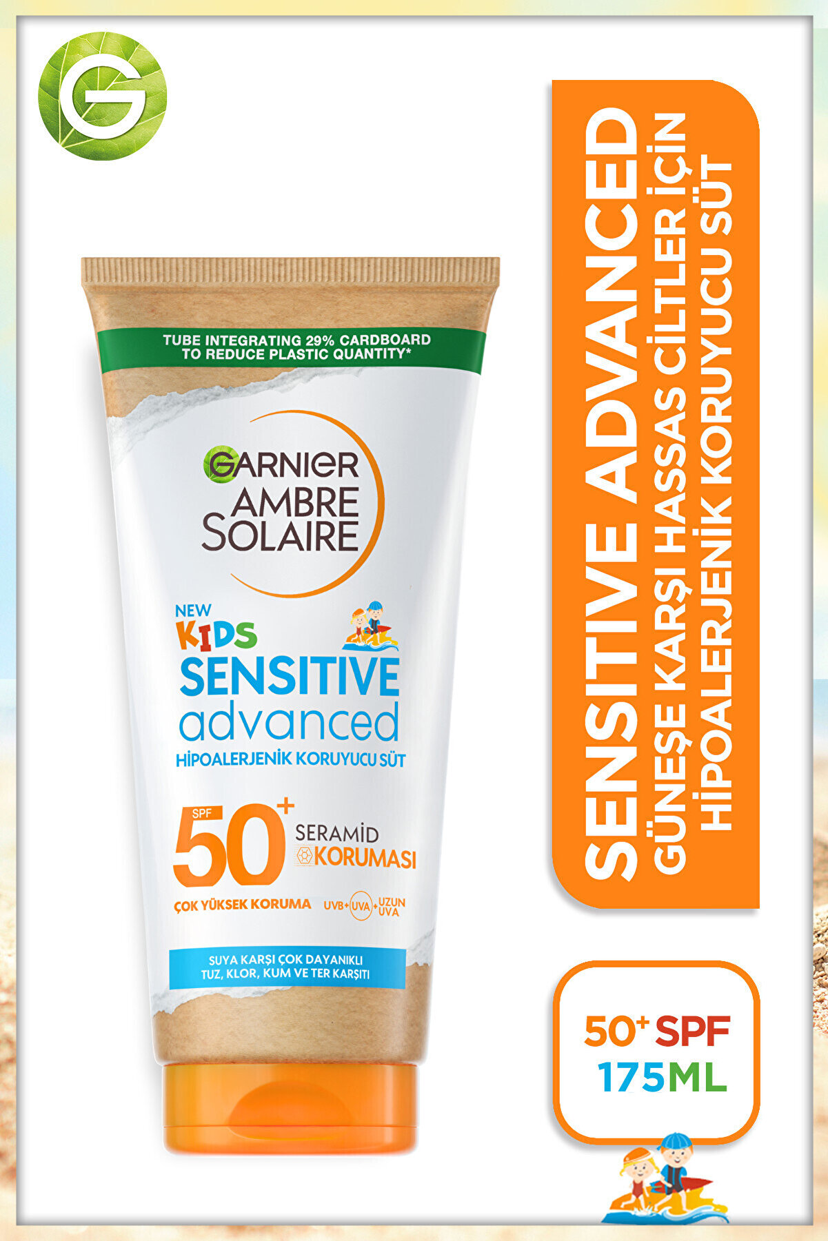 Garnier Ambre Solaire Sensitive Advanced Çocuk Hipoalerjenik Güneş Koruyucu Süt Spf50+ 175ml