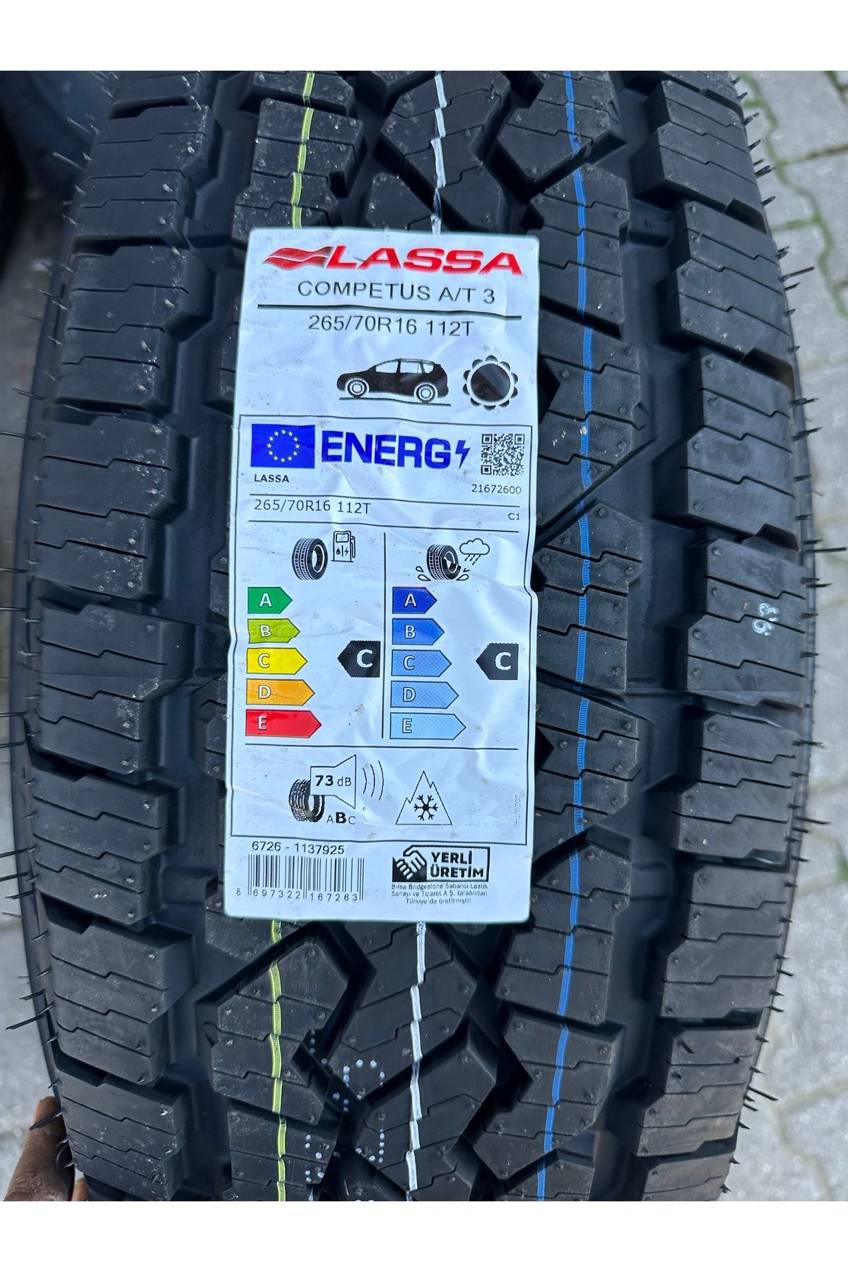 Lassa 265/70R16 112T COMPETUS A/T 3 LASSA 4*4  DOT 2024 ADET FİYATIDIR