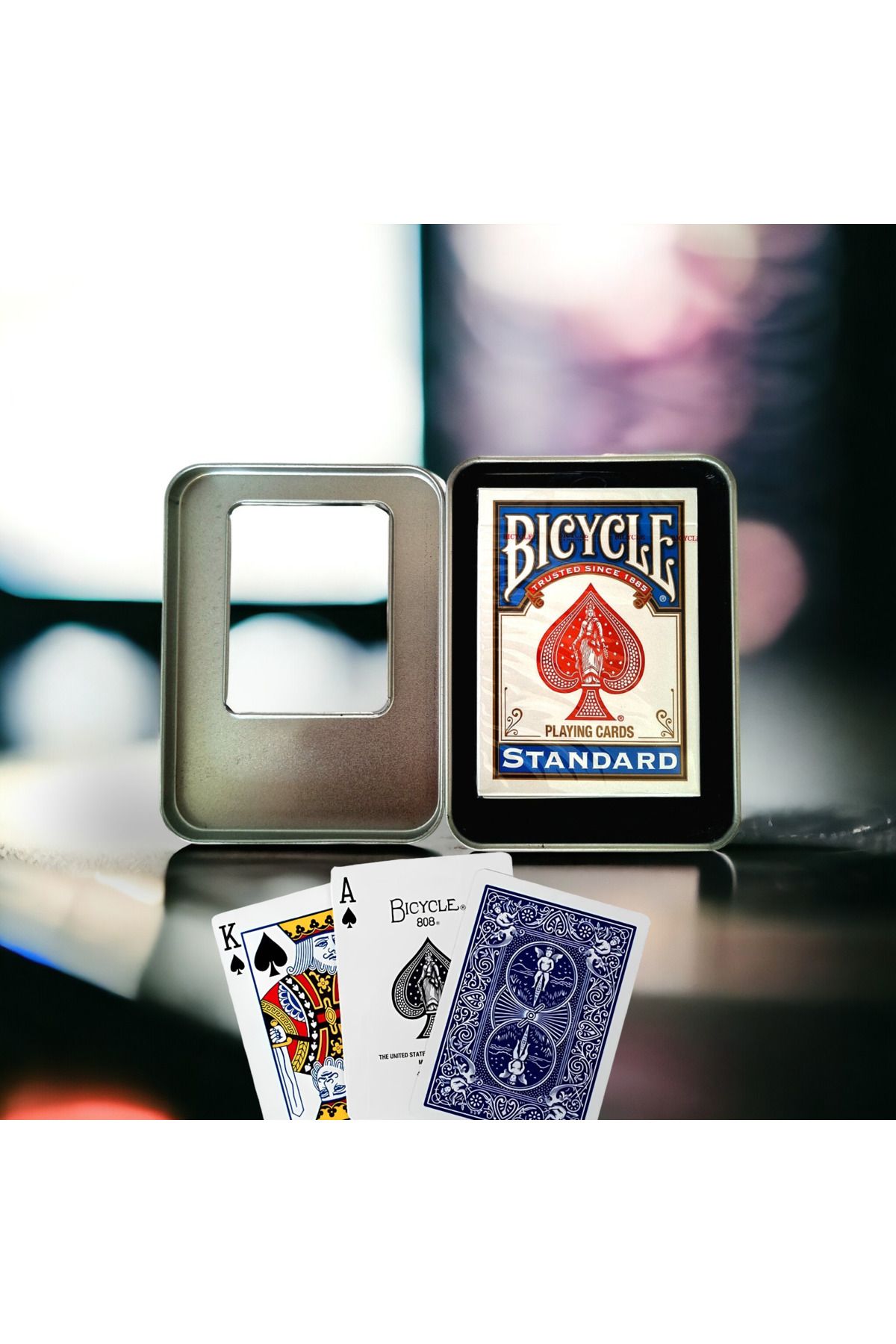 MSMETICARET Bicycle Standart Metal Kutulu Orijinal Iskambil Poker Oyun Kartları