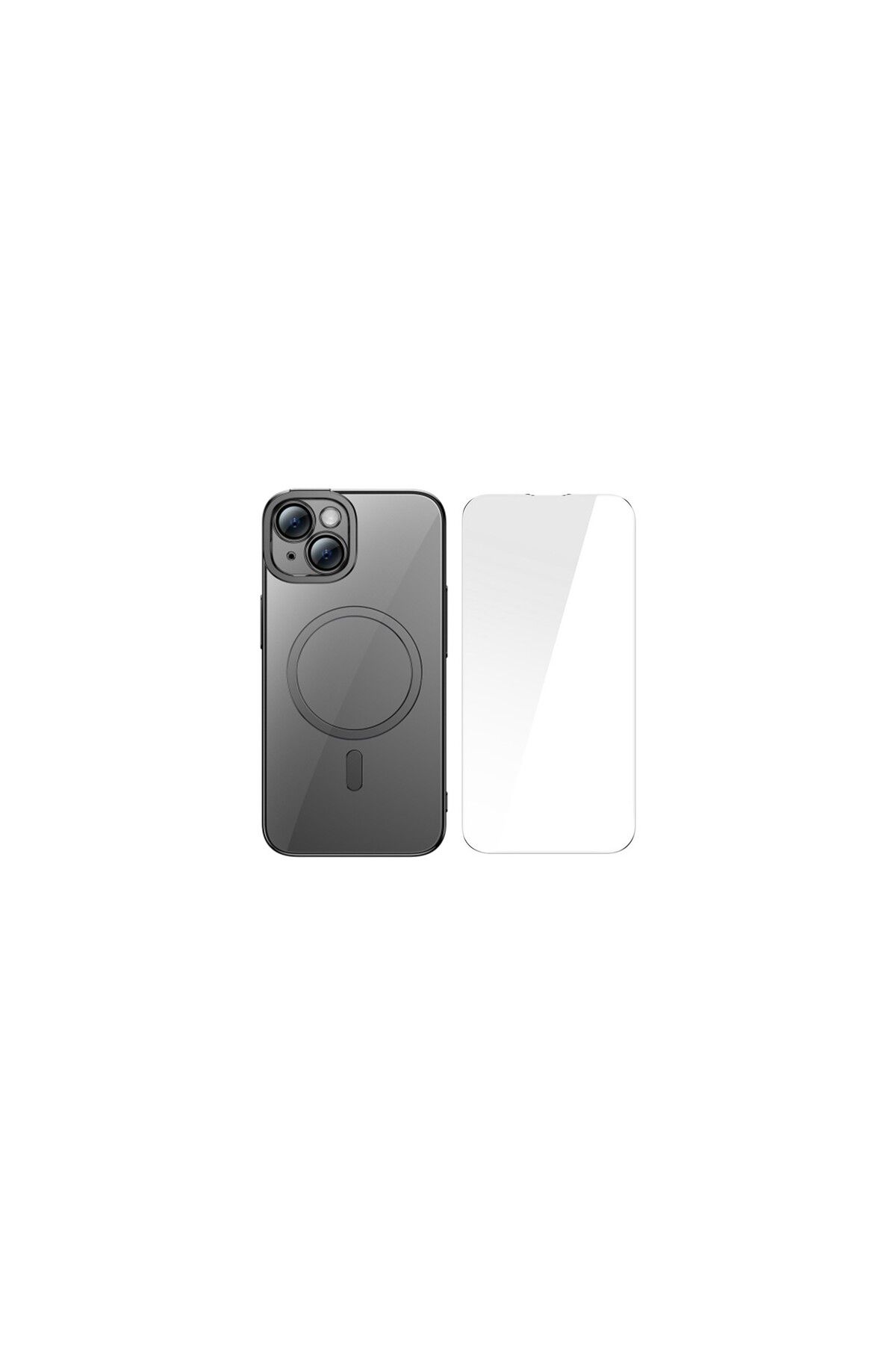 sommeow Baseus Glitter Iphone 14 Plus 6.7 Magsafe Silikon Kılıf Tempered Ekran Koruyucu Set