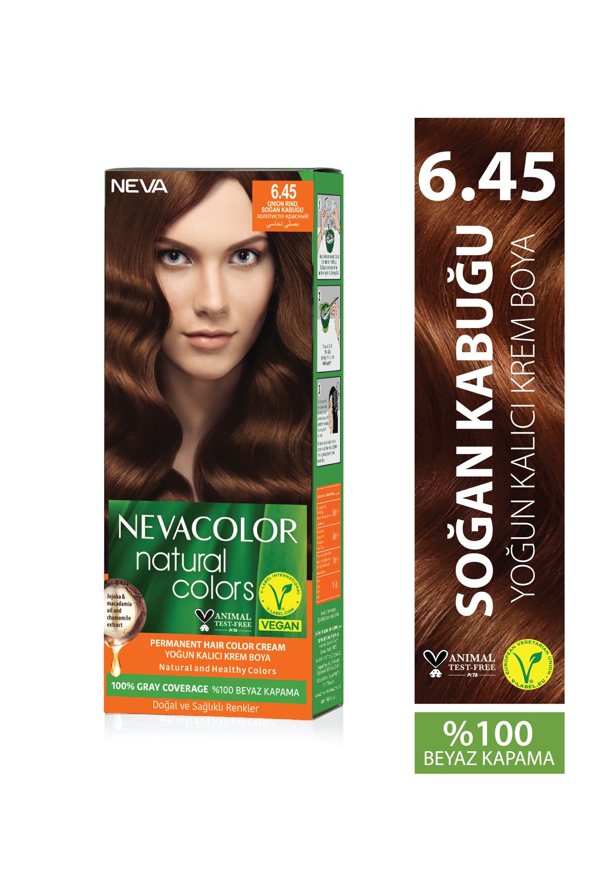 Neva Color Natural Colors 6.45 SOĞAN KABUĞU Kalıcı Krem Saç Boyası Seti