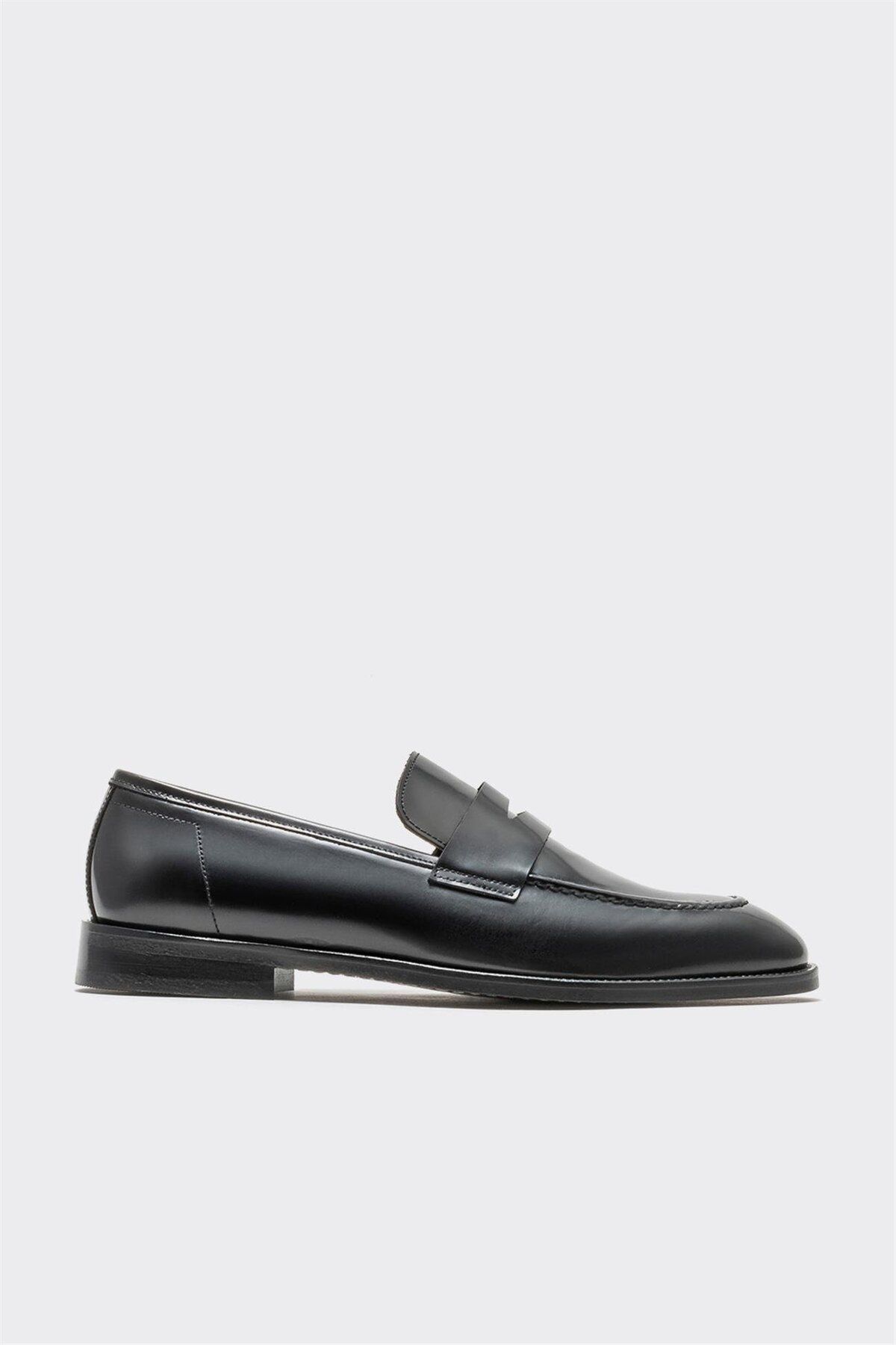 Elle Siyah Deri Klasik Erkek Ayakkabı