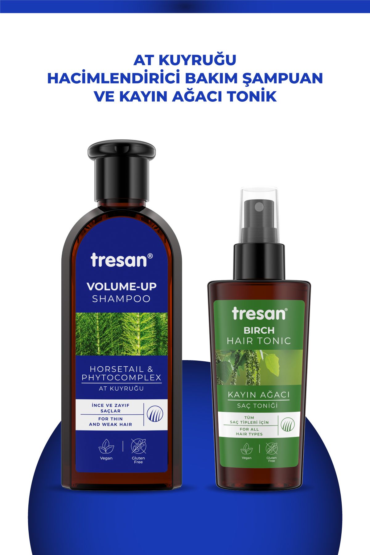 Tresan At Kuyruğu Hacimlendirici Bakım Şampuanı 300 ml Tresan K.ağacı Özlü Saç Toniği 125 Ml.