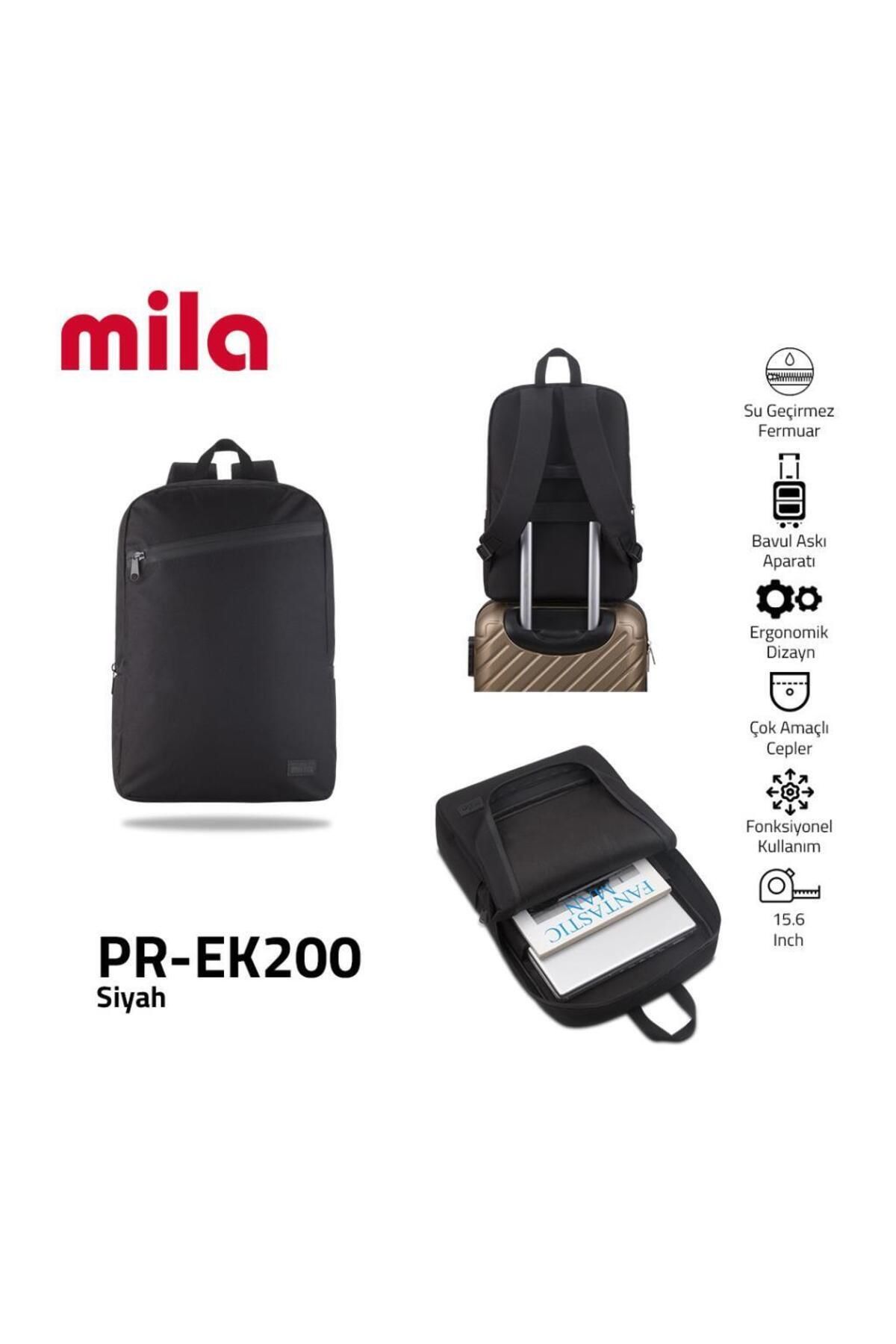 Mila Classone Pr-ek200 15,60 Inch Uyumlu Serisi Macbook, Laptop , Notebook Sırt Çantası - Siyah