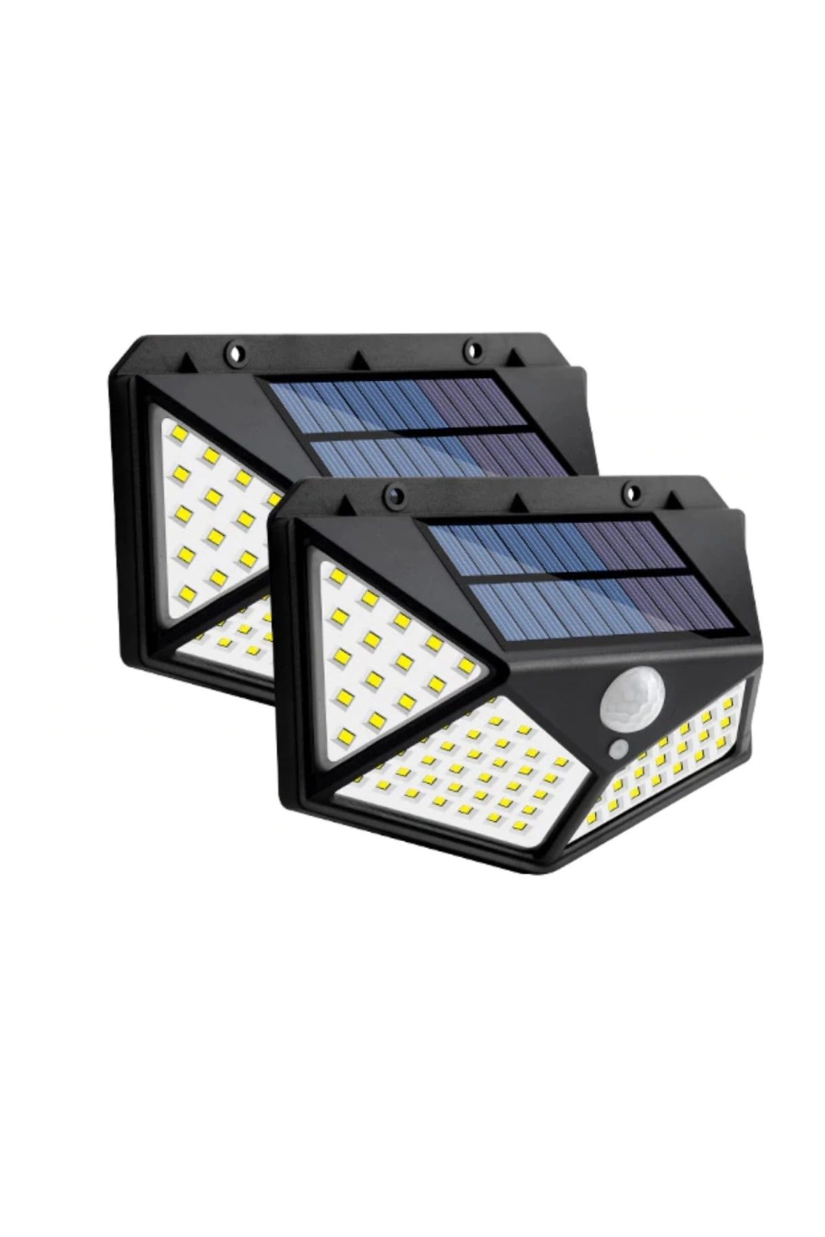 ZAUSS 2 Adet Solar Güneş Enerjili Hareket Sensörlü 4 Taraflı Bahçe Garaj Ev Aydınlatma Lambası