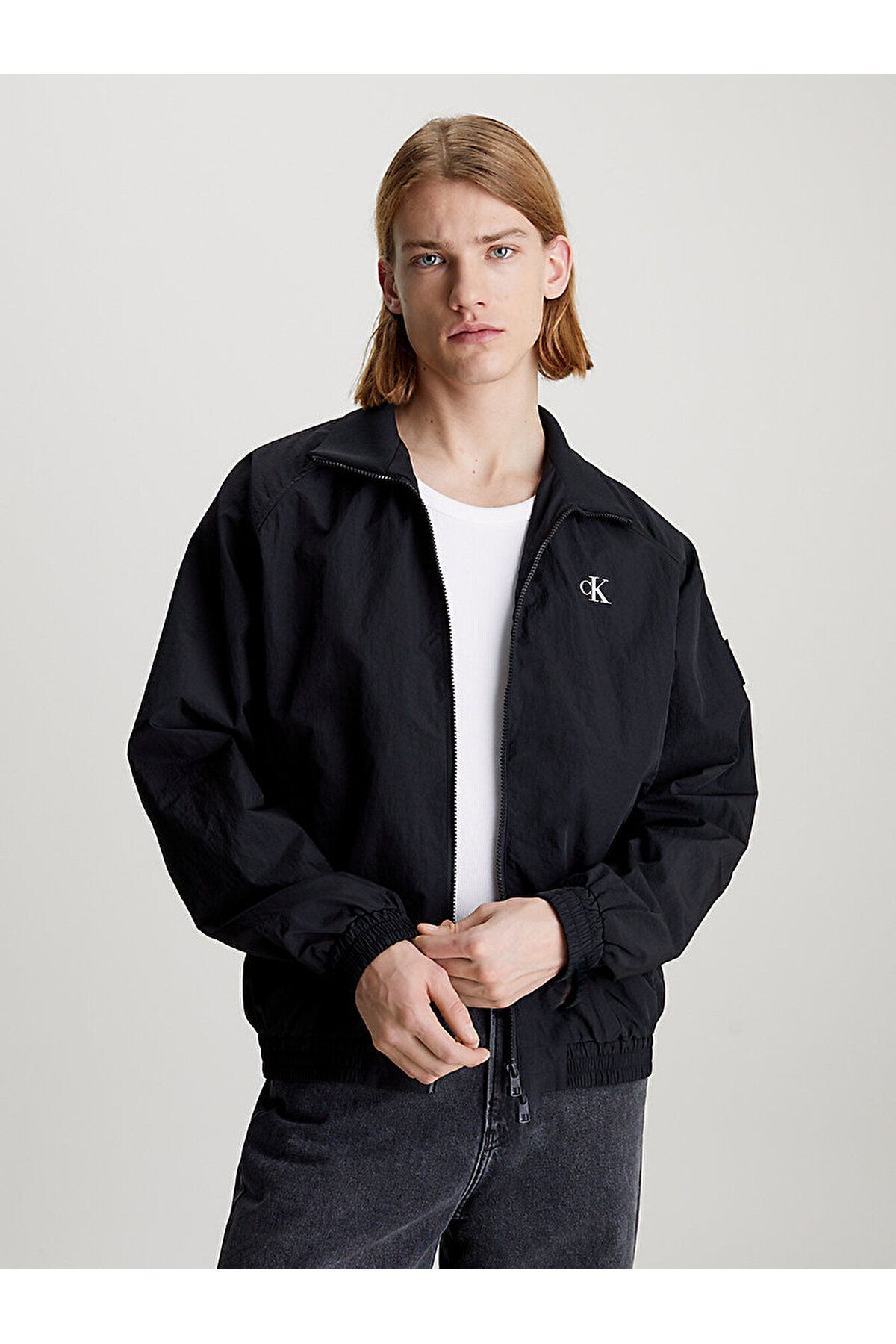 Calvin Klein Erkek Marka Logo Detaylı Regular Fit Uzun Kollu Siyah Ceket J30J325102-BEH