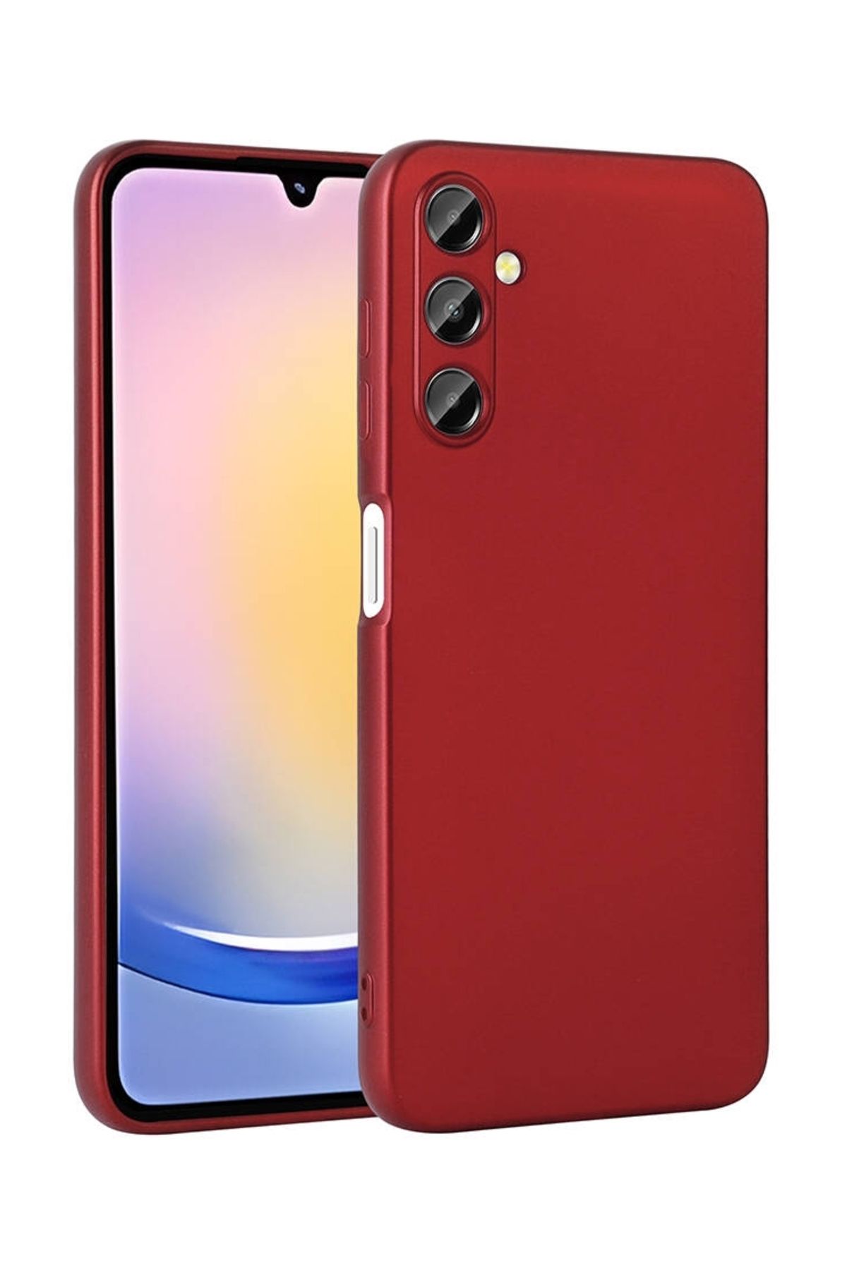 Mobilcadde Samsung Galaxy A25 Mat Kırmızı Silikon Kılıf
