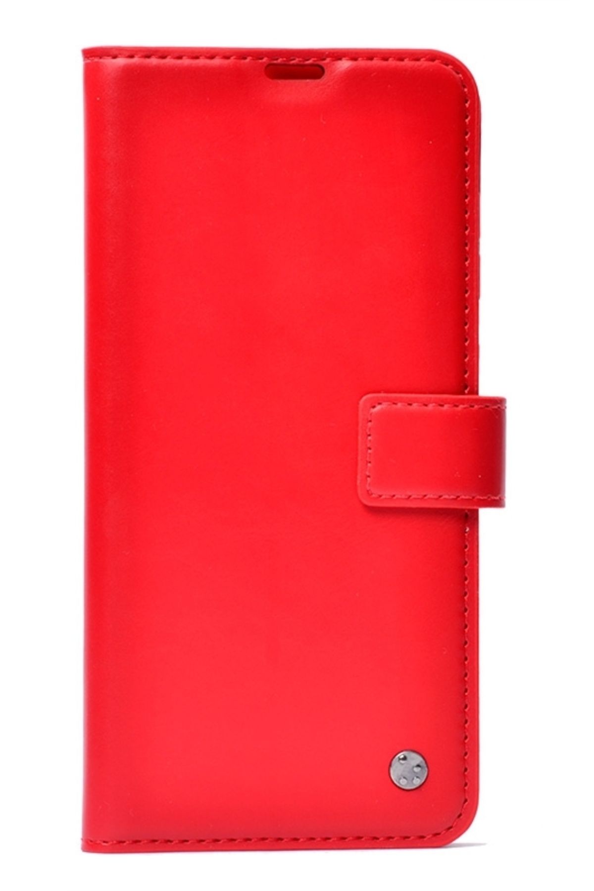 Mobilcadde Kar Deluxe Samsung Galaxy S24 Ultra Kapaklı Cüzdanlı Kırmızı Deri Kılıf
