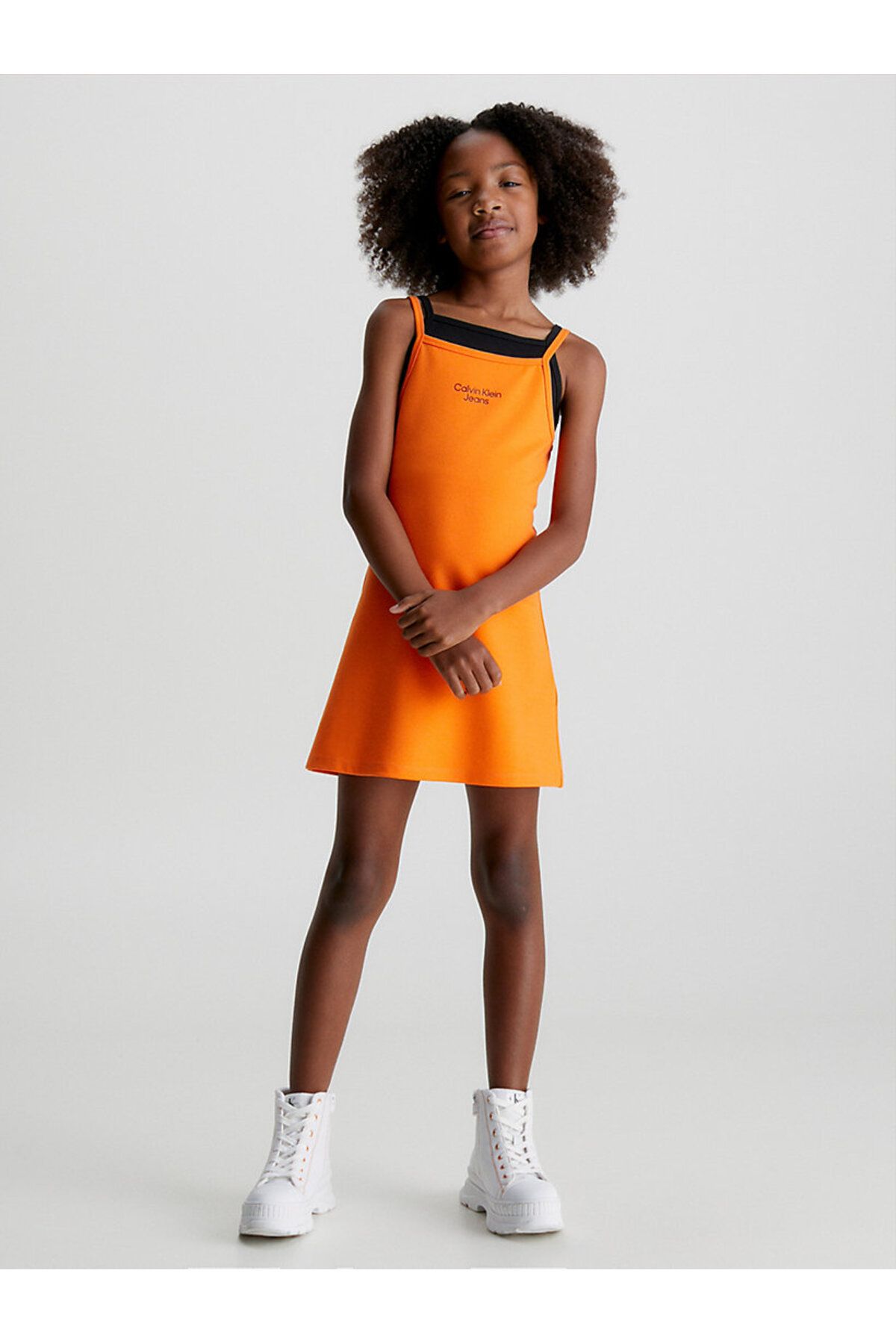 Calvin Klein Stack Logo Punto Strap Dress