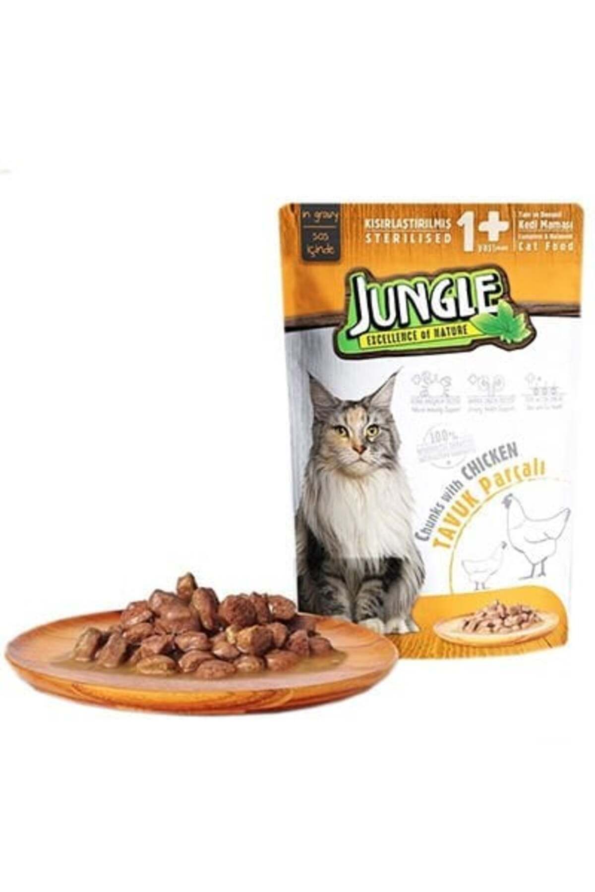 Jungle Pouch Jöleli Tavuklu Kısırlaştırılmış Kedi Konservesi 100gr