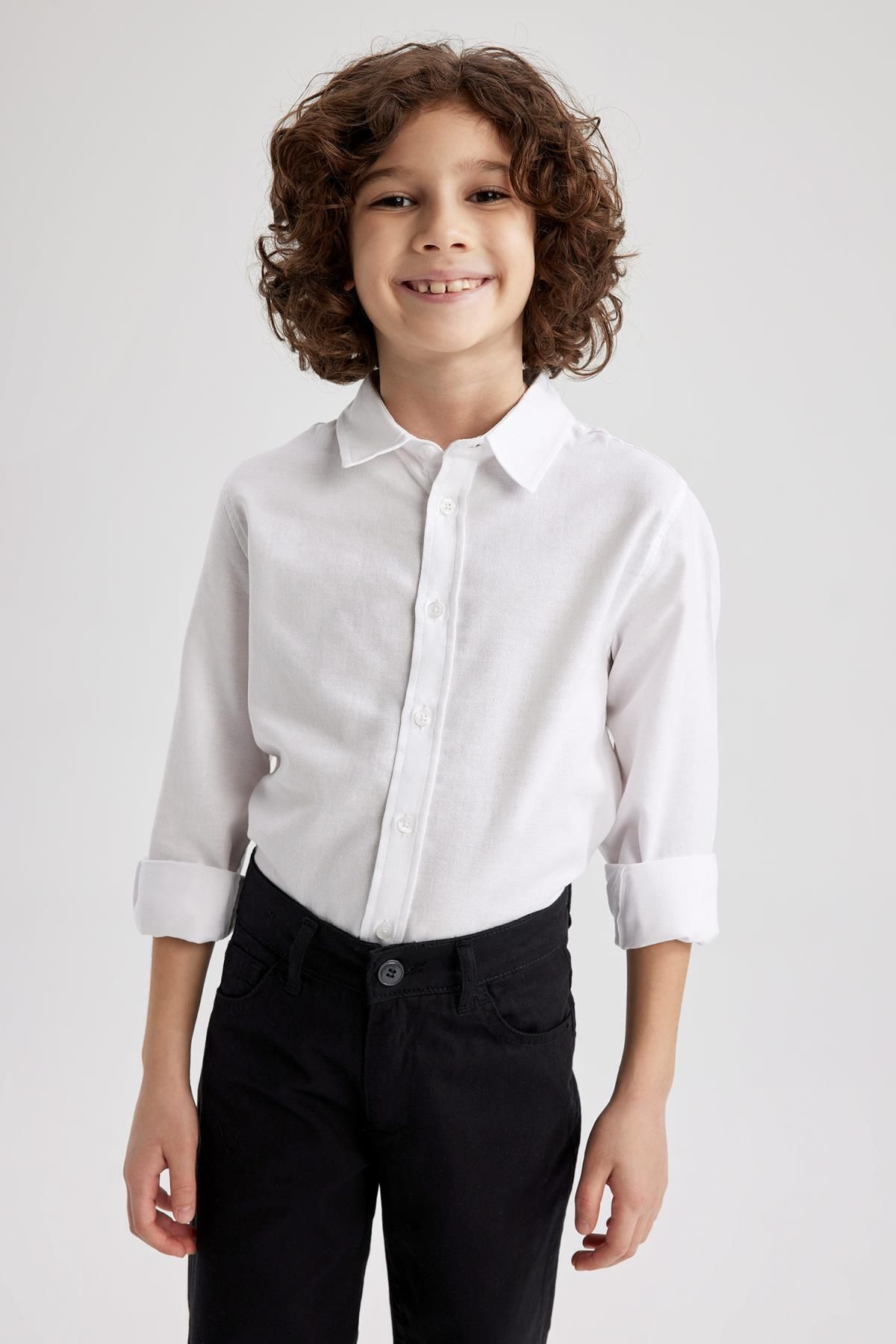 Defacto Erkek Çocuk Oxford Uzun Kollu Gömlek W3215a623sm