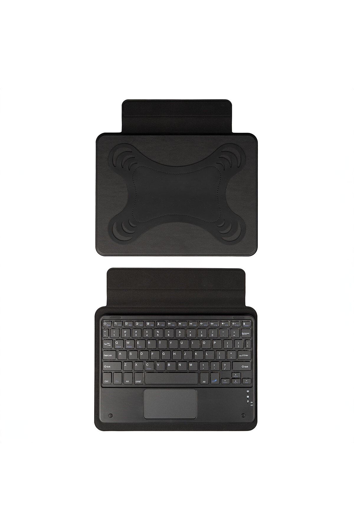 Genel Markalar Zore Border Keyboard 8" inç Universal Bluetooh Bağlantılı Standlı Klavyeli Tablet Kılıfı-Siyah