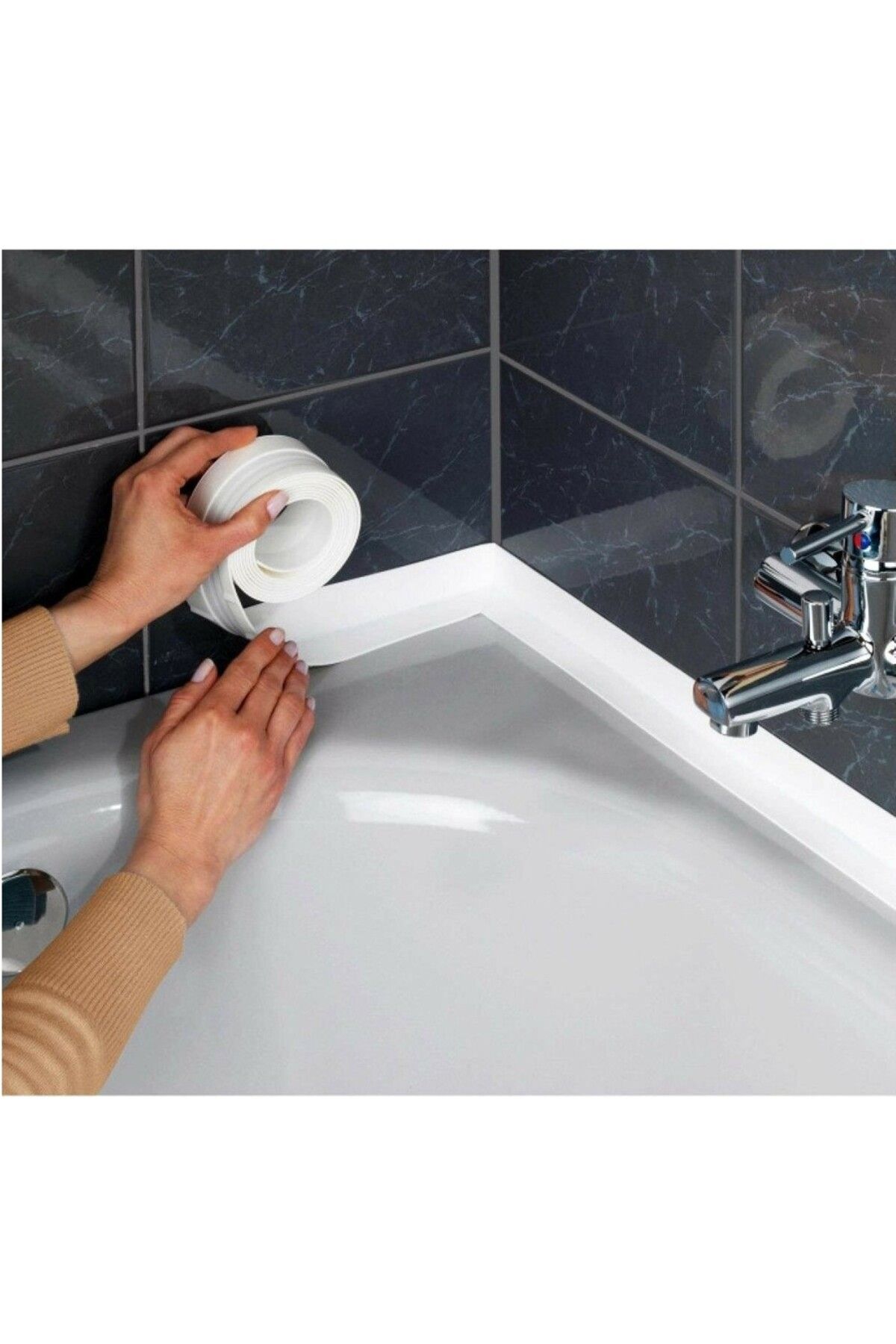 Sturdy 3.2 M Banyo Küvet Mutfak Lavabo Beyaz Su Sızdırmaz Bant Su Geçirmez Kenar Bandı Sızdırmazlık